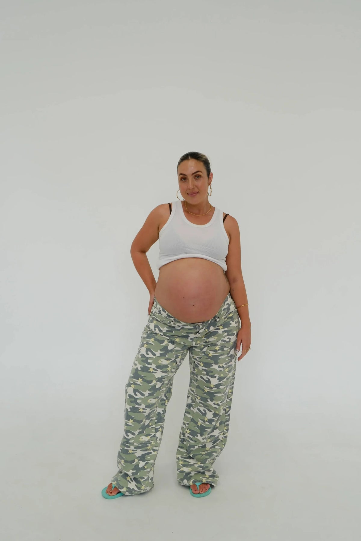 By Billie Baggy Mid Rise Jean - Camo Star