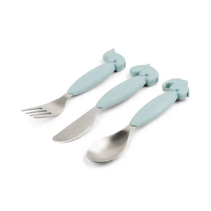 Done By Deer Easy-Grip Cutlery Set - Blue