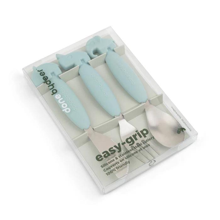 Done By Deer Easy-Grip Cutlery Set - Blue