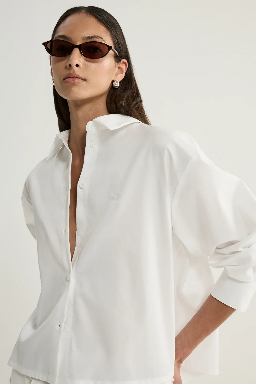 Elka Collective Arlo Cropped Shirt - White