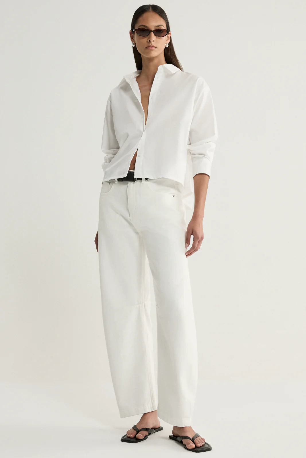 Elka Collective Arlo Cropped Shirt - White