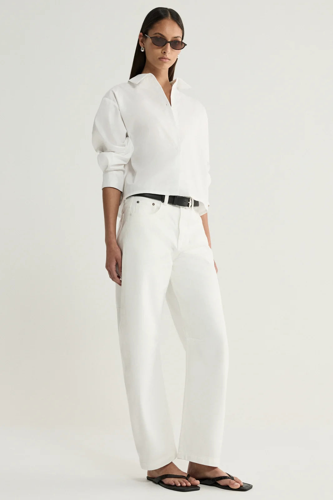Elka Collective Arlo Cropped Shirt - White