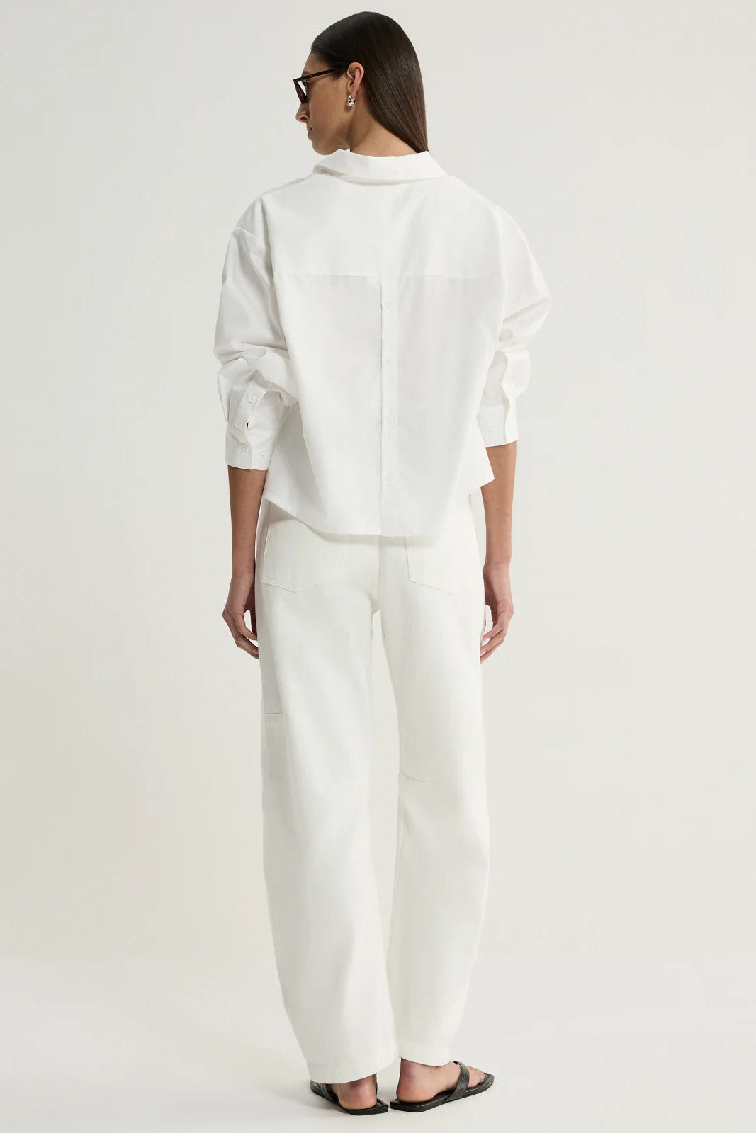 Elka Collective Arlo Cropped Shirt - White