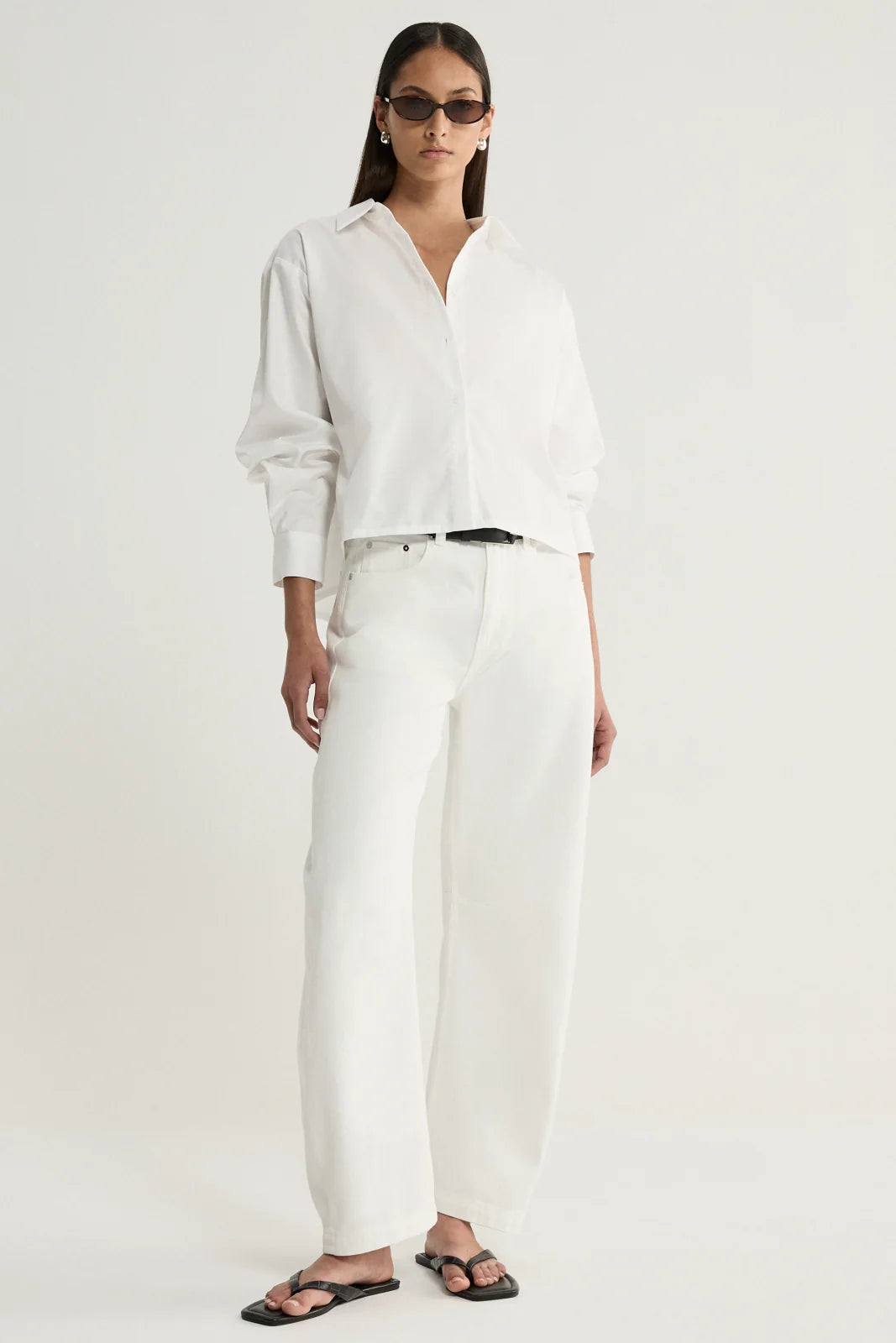 Elka Collective Arlo Cropped Shirt - White