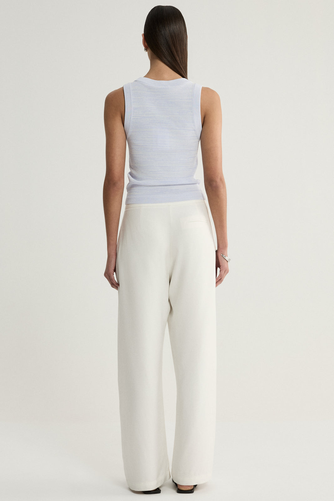 Elka Collective Celia Knit Top - Pale Blue Marle
