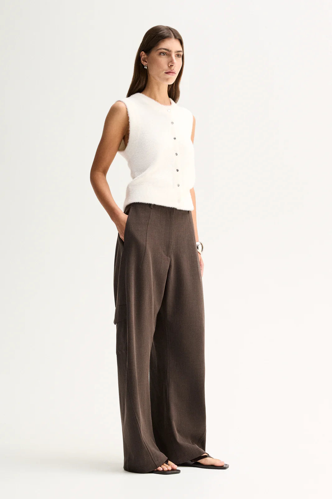 Elka Collective Dune Knit Cardigan - White