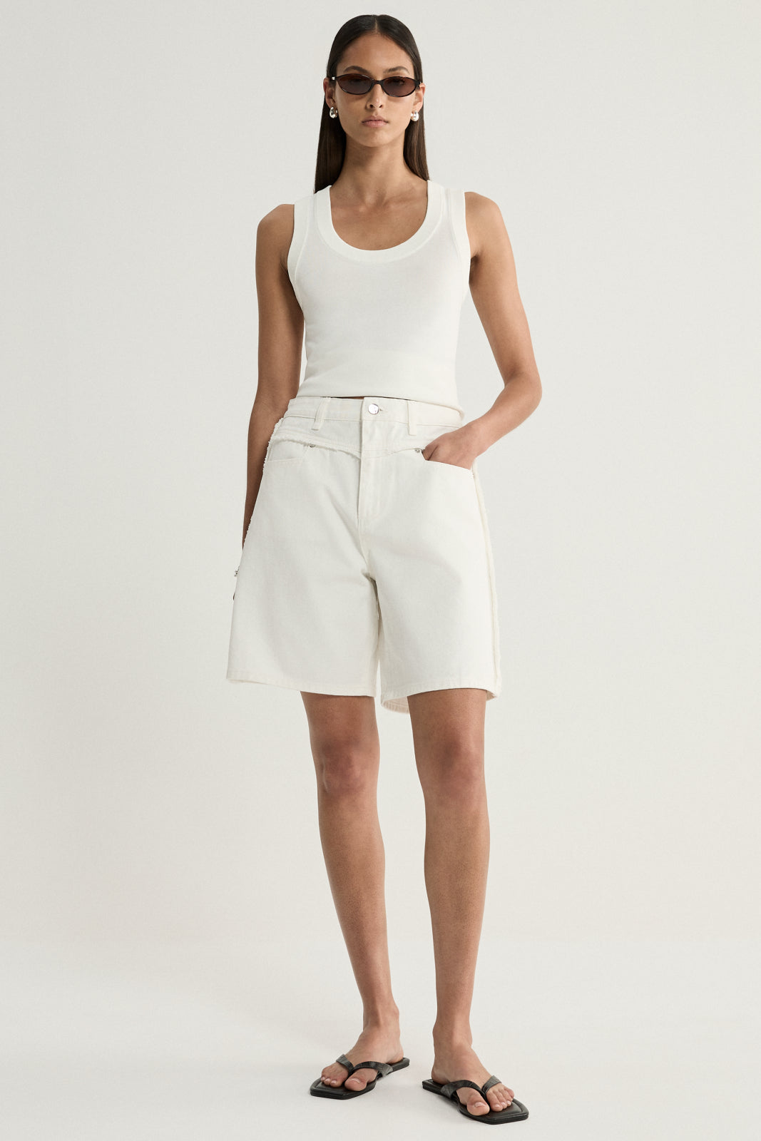 Elka Collective Perkins Denim Short - Ivory