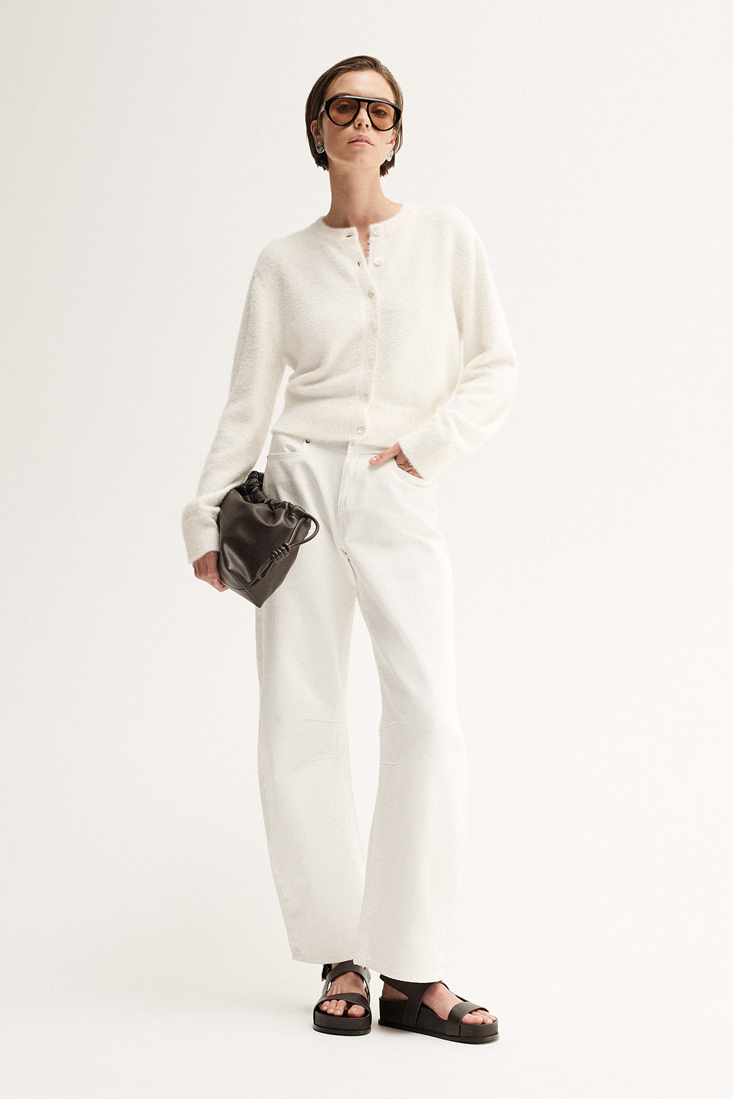 Elka Collective Posie Knit Cardigan - White