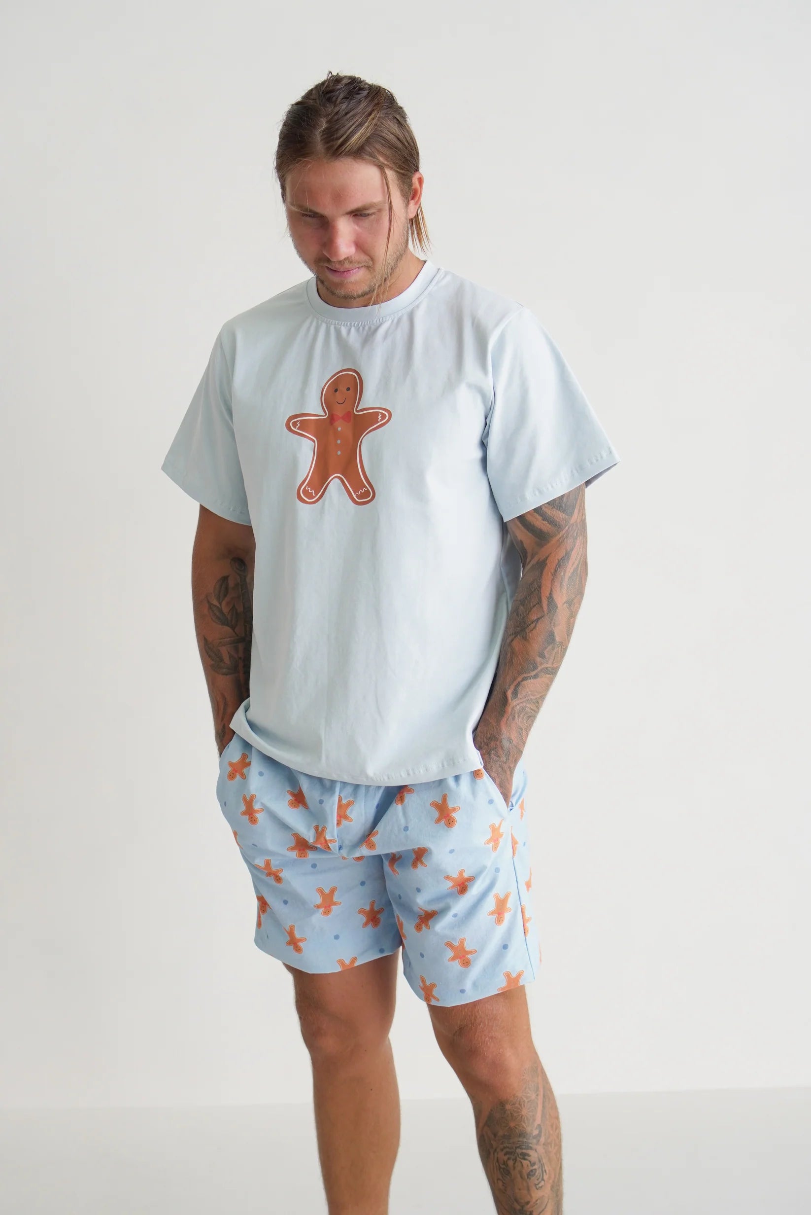 En. The Label Christmas PJS Adult - Gingerbread Blue