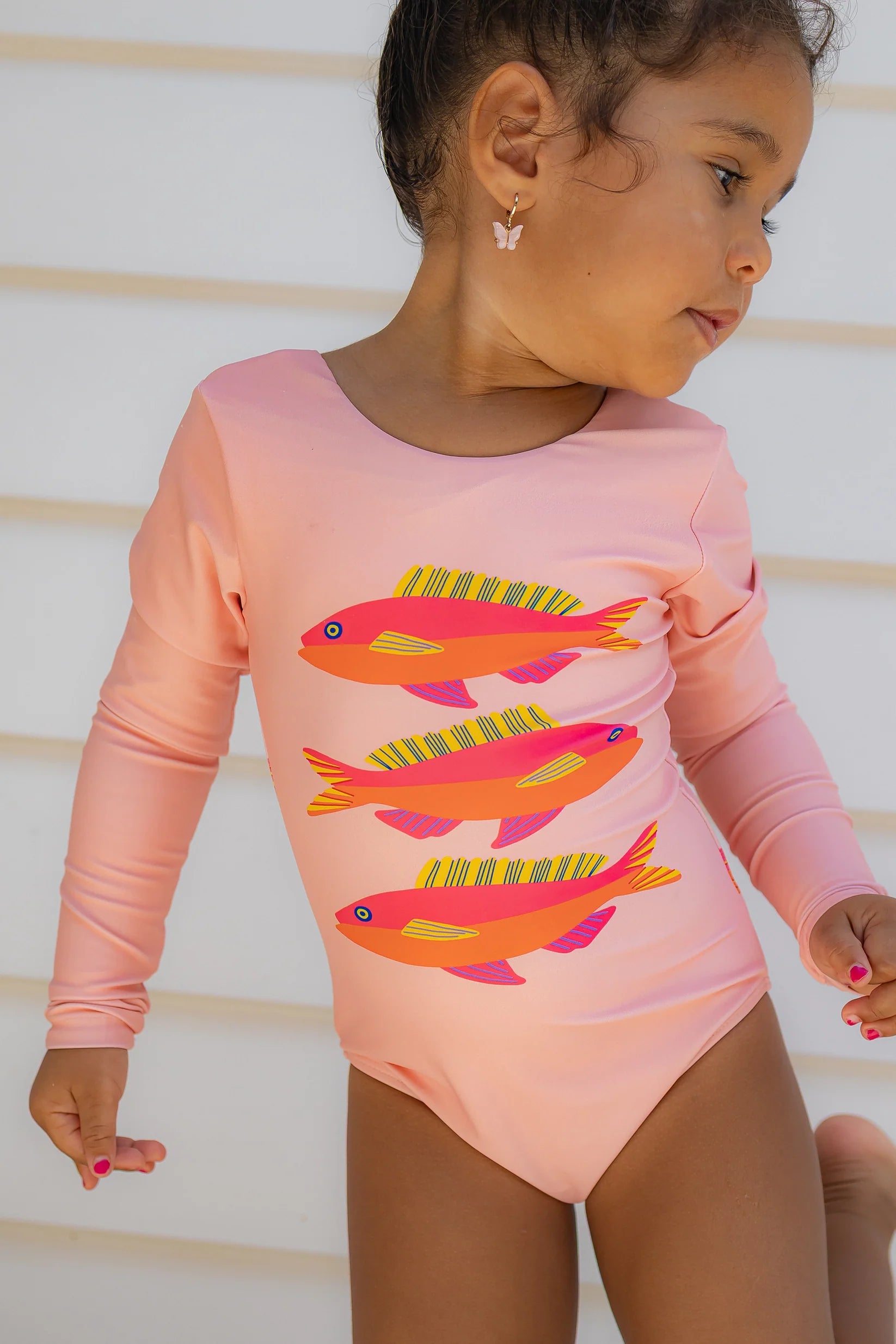 En. The Label Coral Fish Long Sleeve Swimsuit