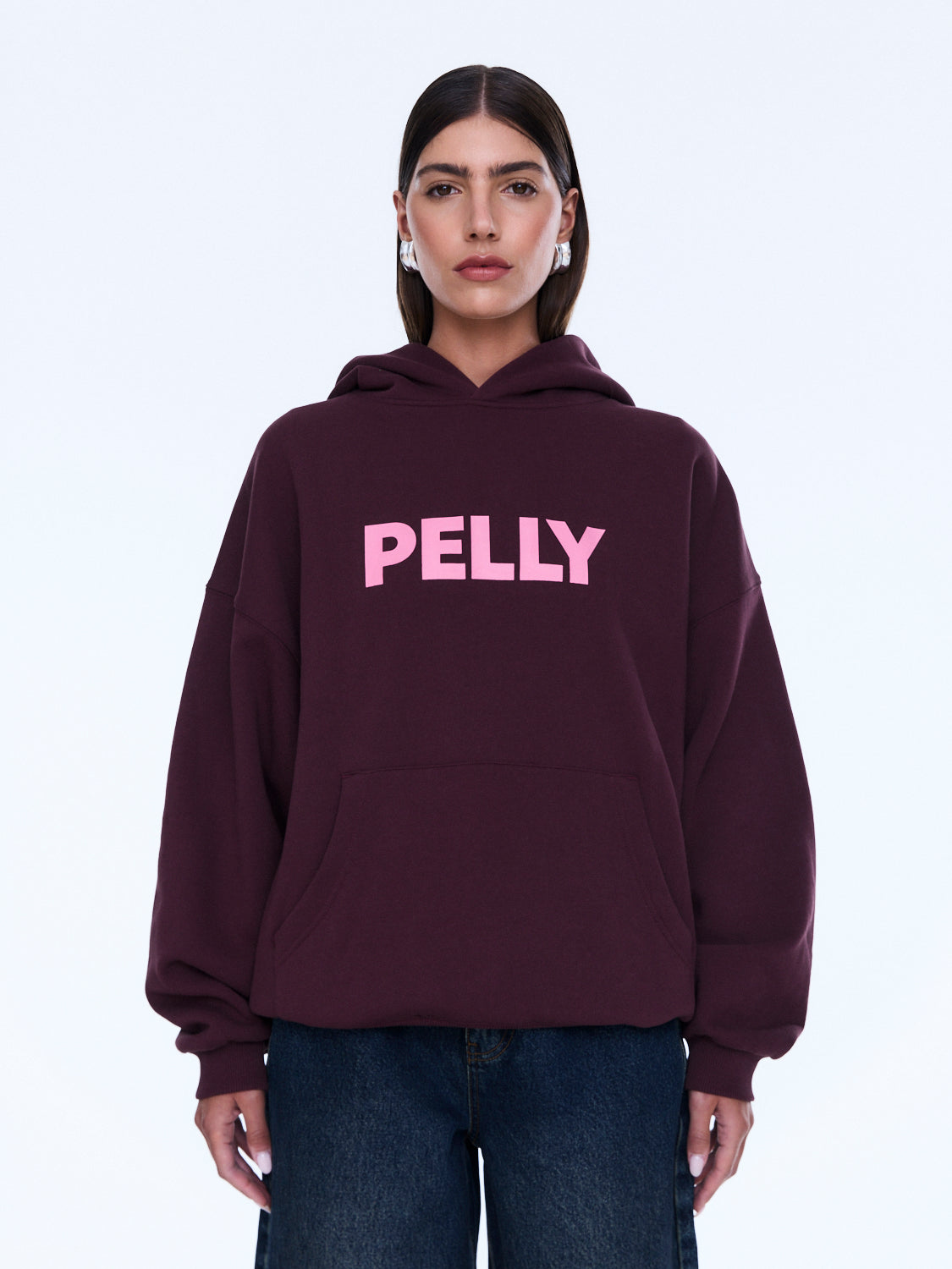 Ena Pelly Varsity Hoodie - Deep Cherry Red