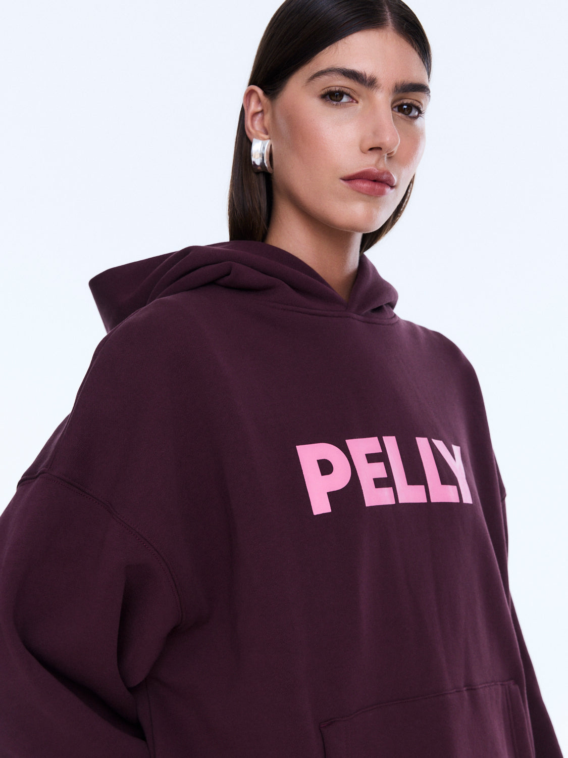 Ena Pelly Varsity Hoodie - Deep Cherry Red