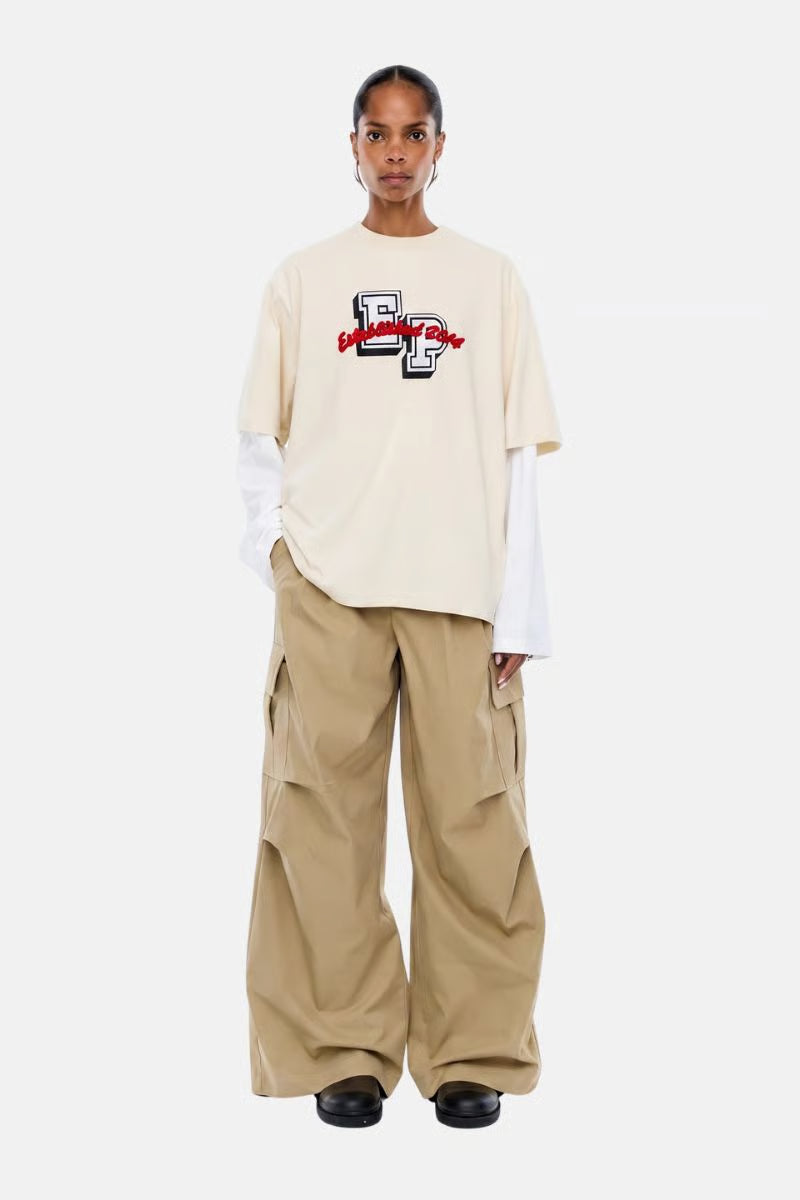 Ena Pelly Collegiate LS Tee - Ecru/Vintage White