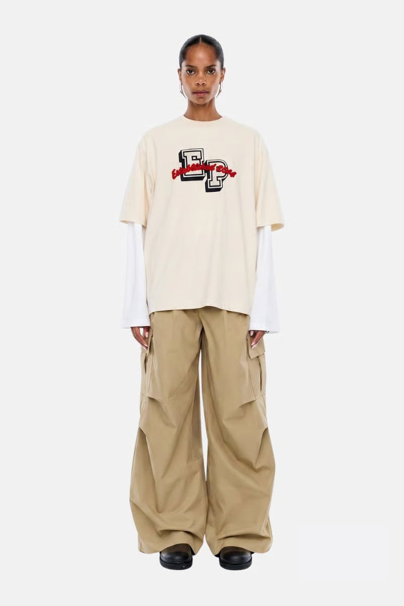 Ena Pelly Collegiate LS Tee - Ecru/Vintage White