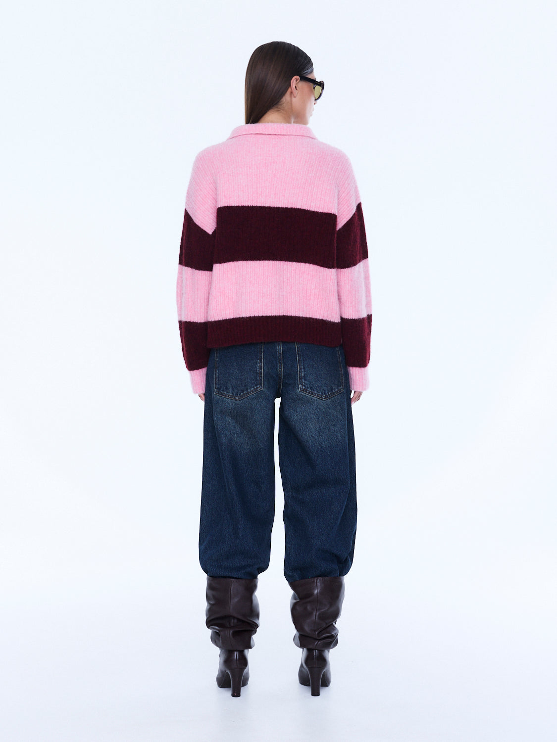 Ena Pelly Mikaela Knit Sweater - Cherry Stripe