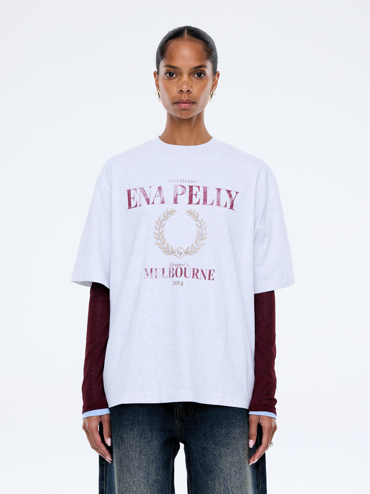 Ena Pelly Studios Melb Tee - White/Marle