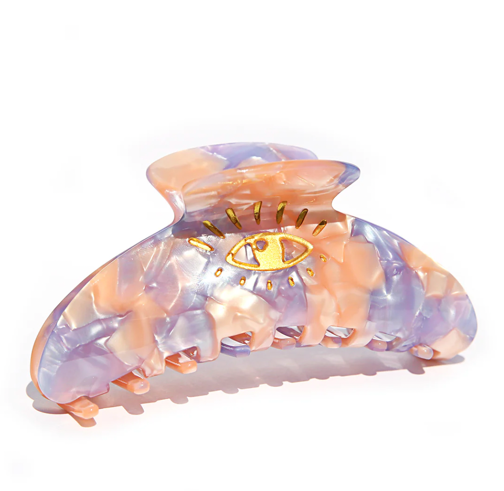 'Eye Love' Hair Claw - Lilac Pink
