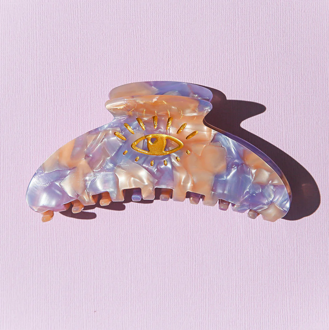 'Eye Love' Hair Claw - Lilac Pink