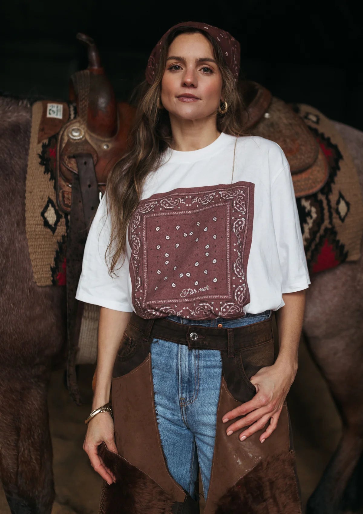 FAR MER. By Whitney Bandana Crew Tee