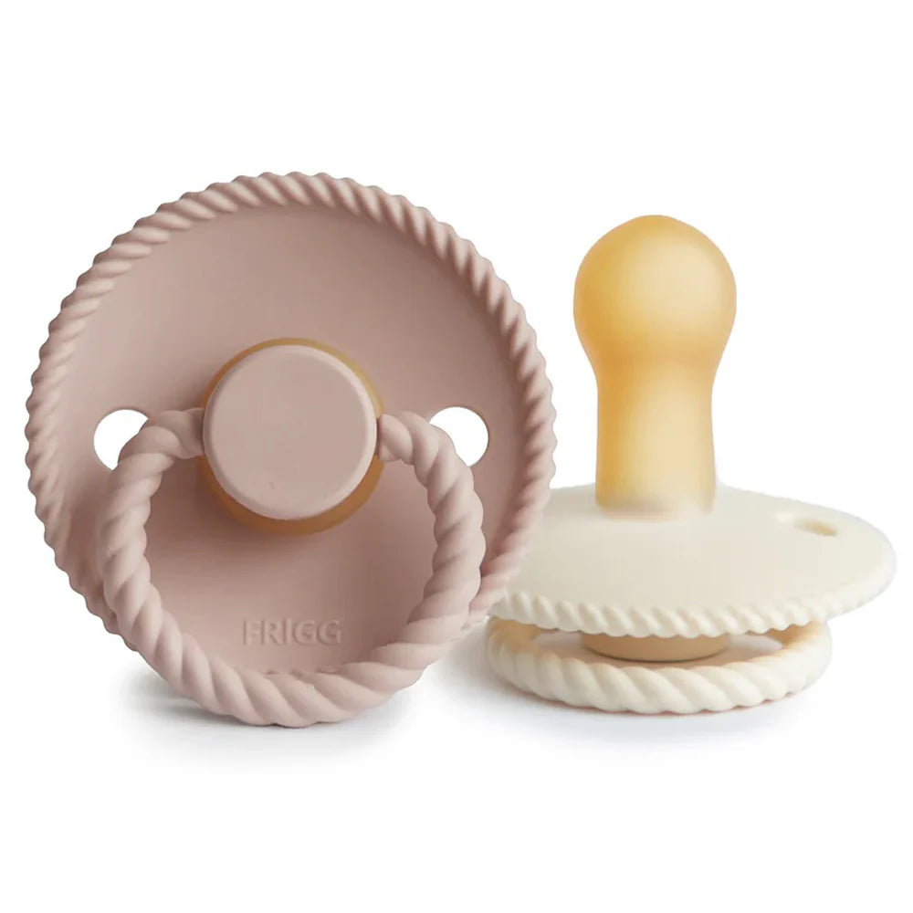 Frigg Rope Pacifier 2 Pack - Cream and Blush