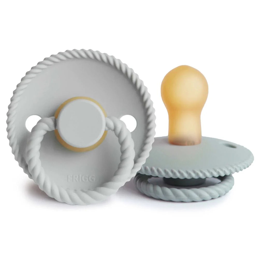 Frigg Rope Pacifier 2 Pack - Silver Gray and French Gray