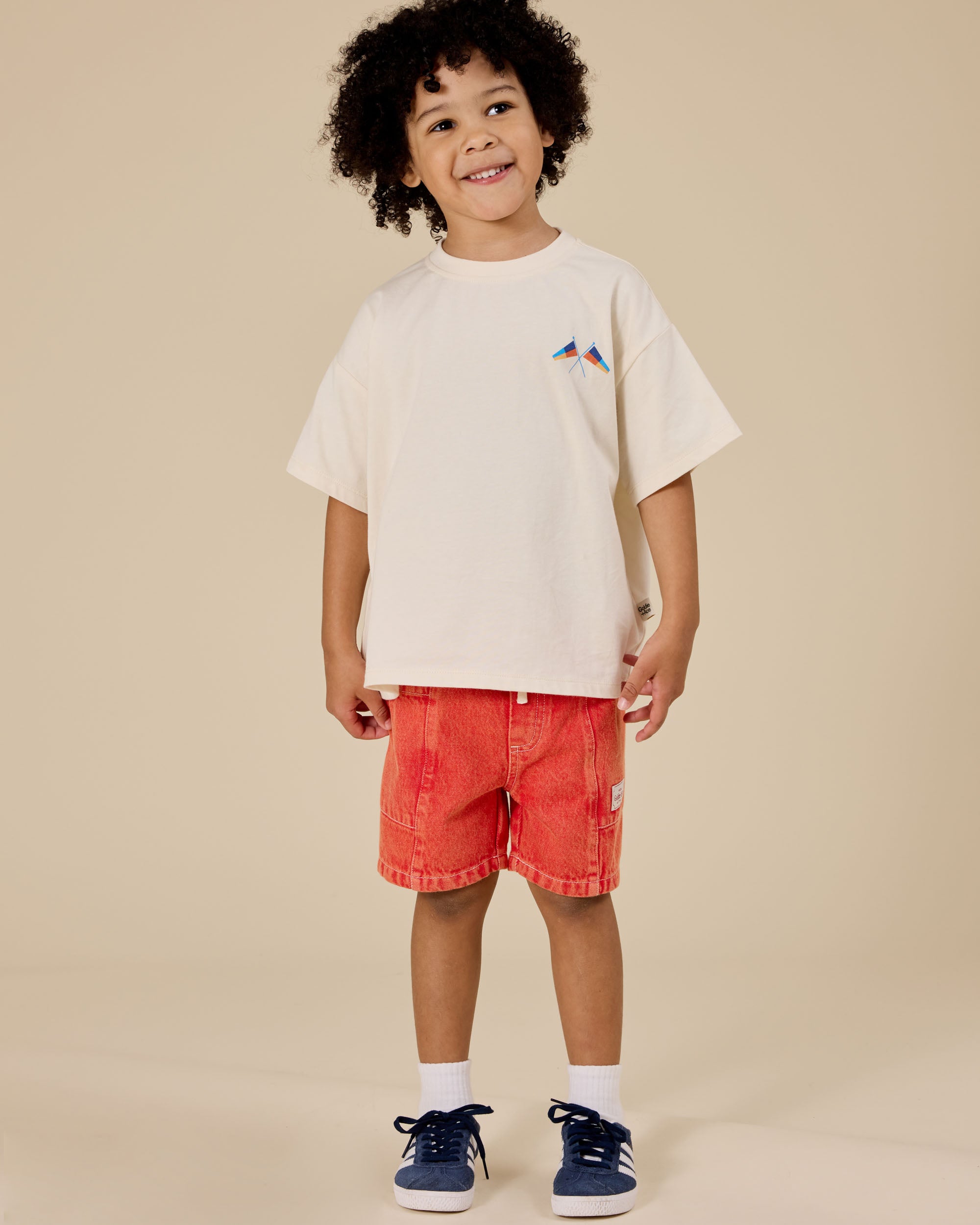 Goldie + Ace Noah Denim Shorts - Apple Red