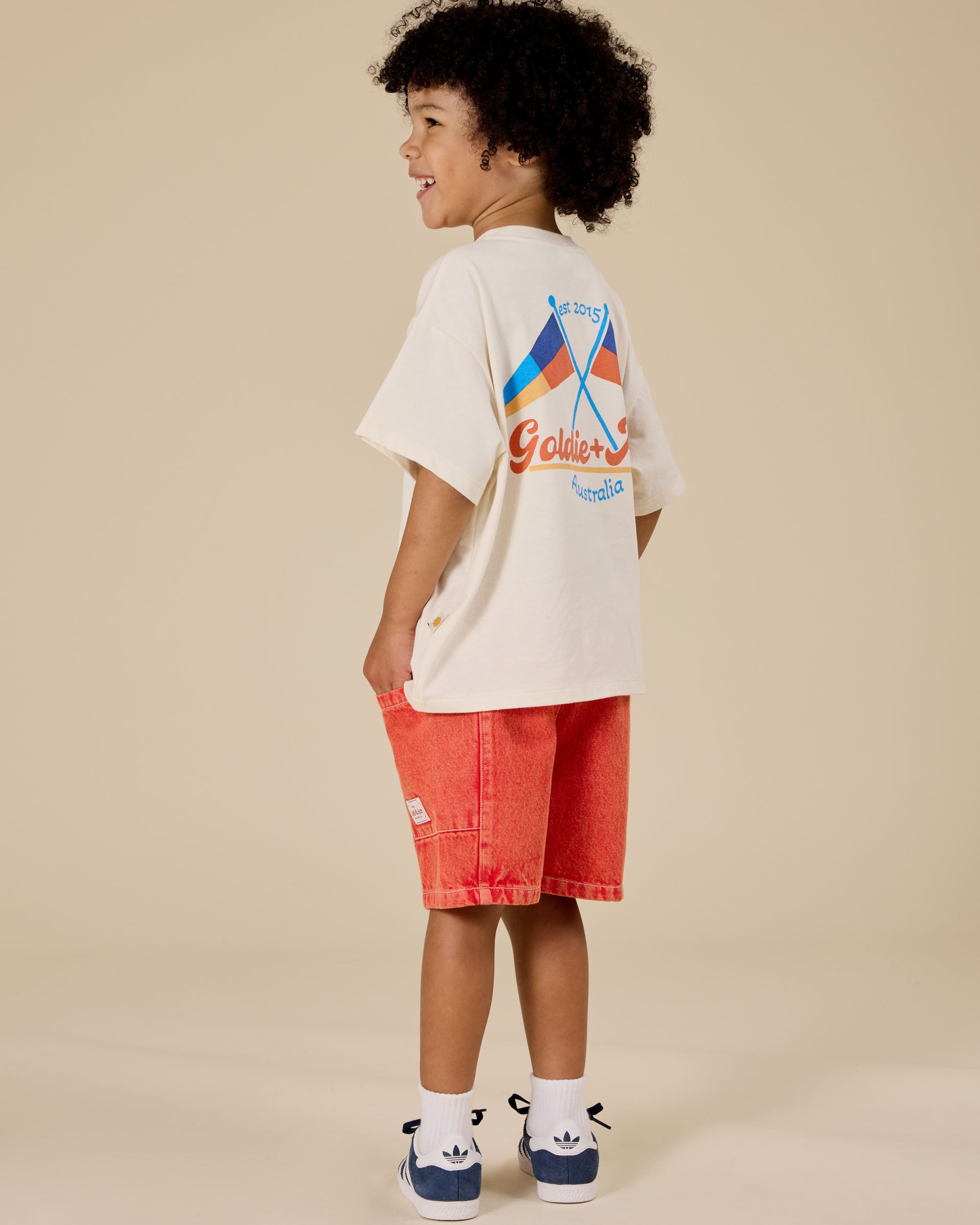 Goldie + Ace Noah Denim Shorts - Apple Red