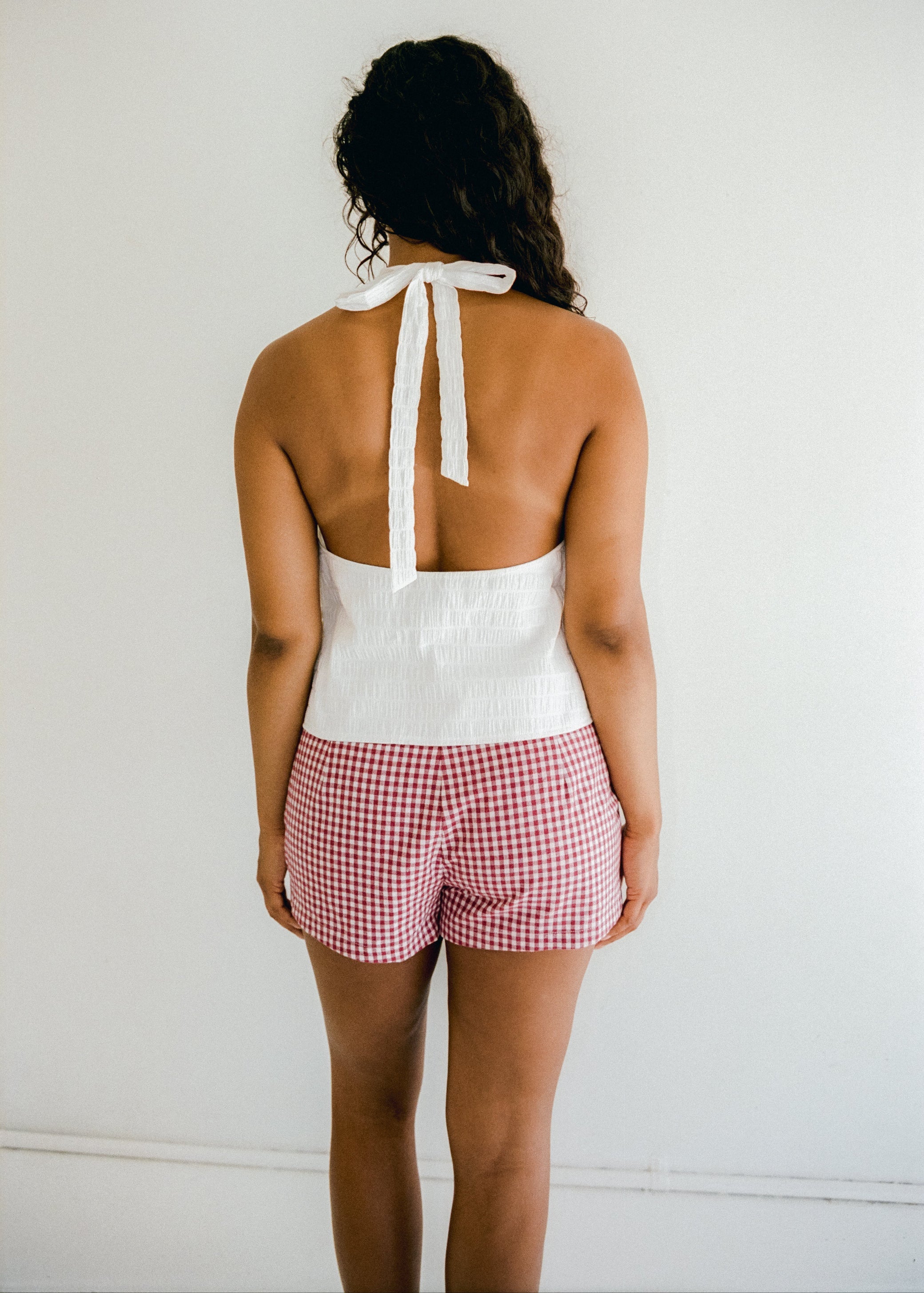 JUNI Georgie Halter Top - Blanc