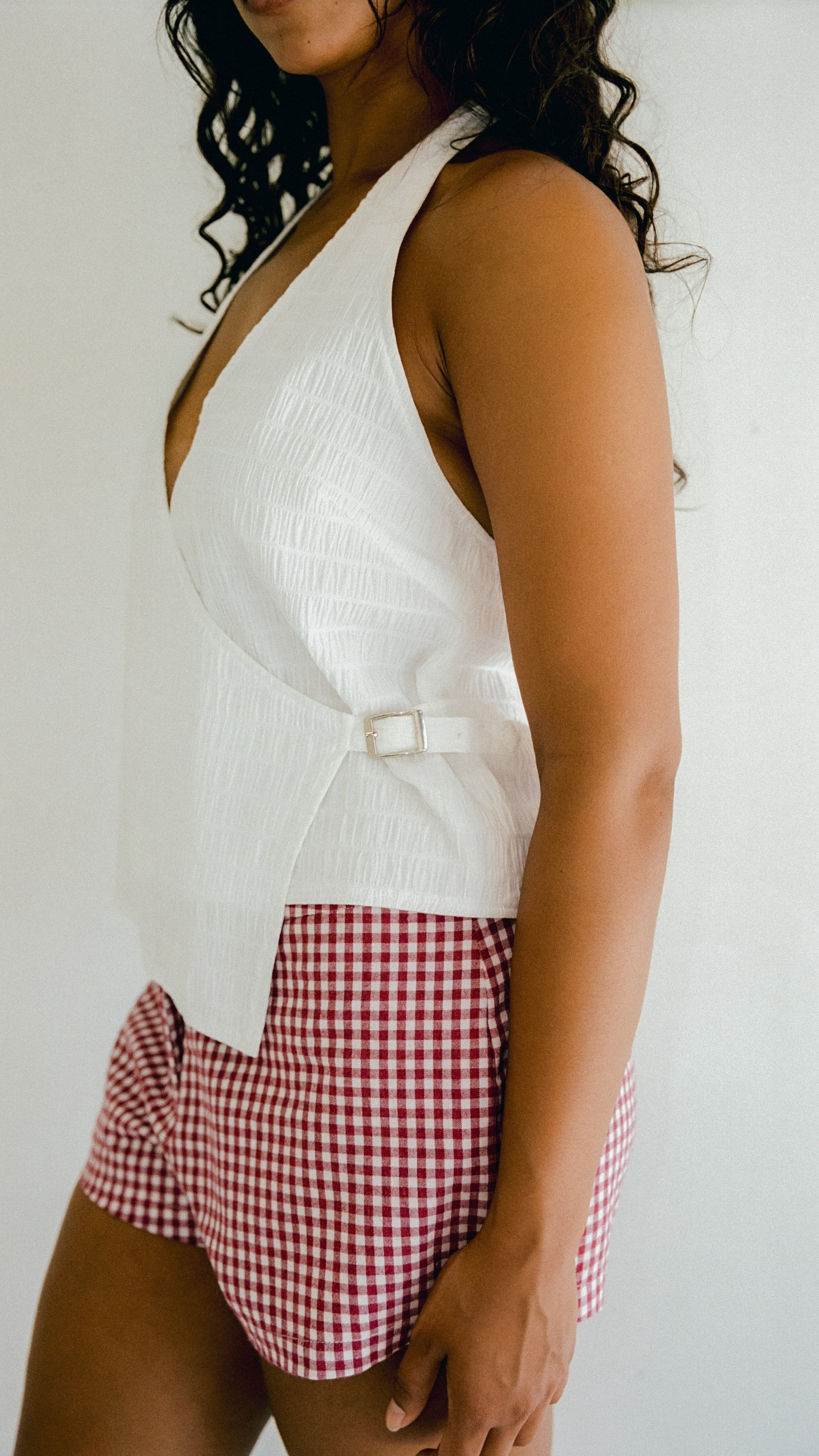 JUNI Georgie Halter Top - Blanc