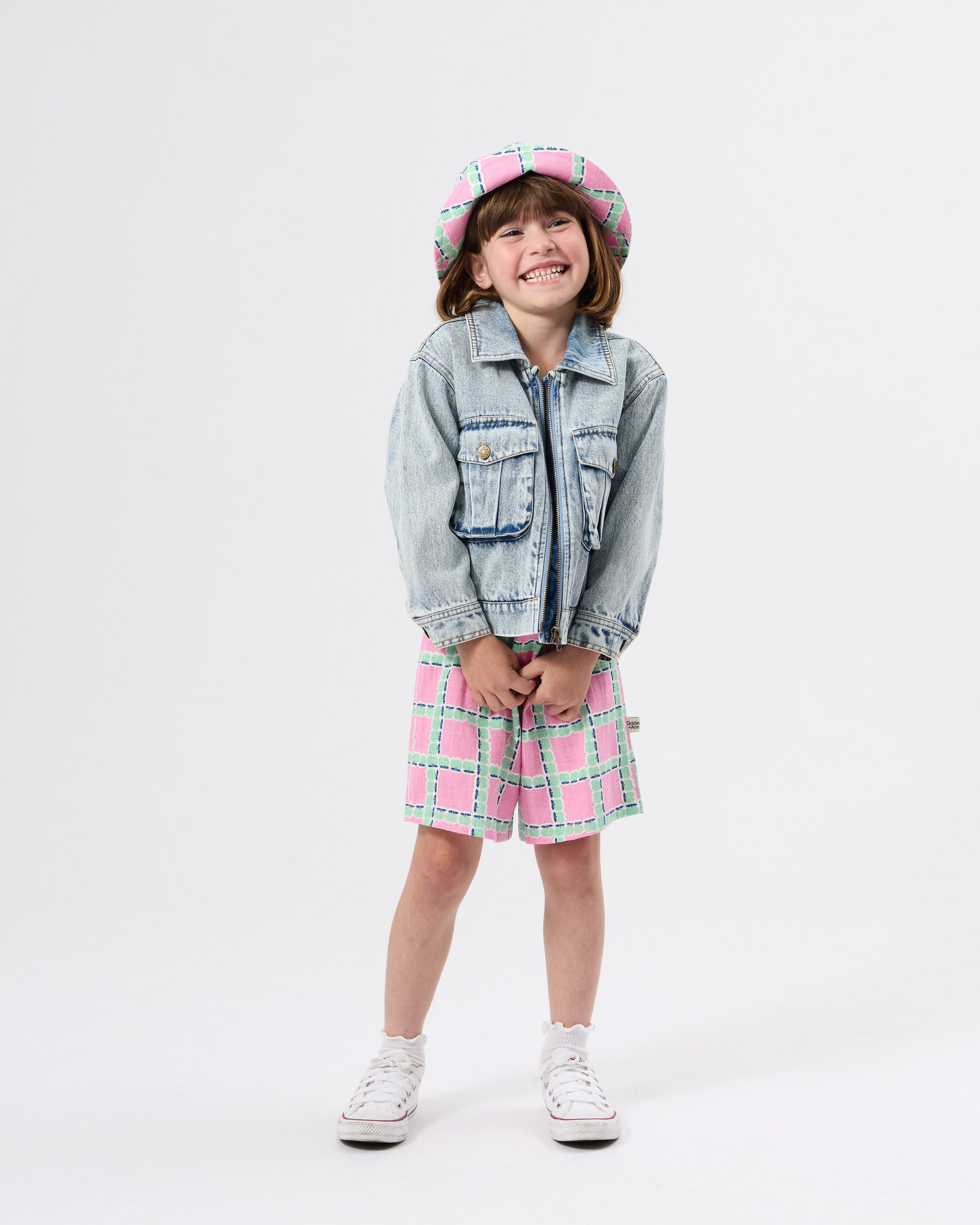 Goldie + Ace Apple Check Bucket Hat
