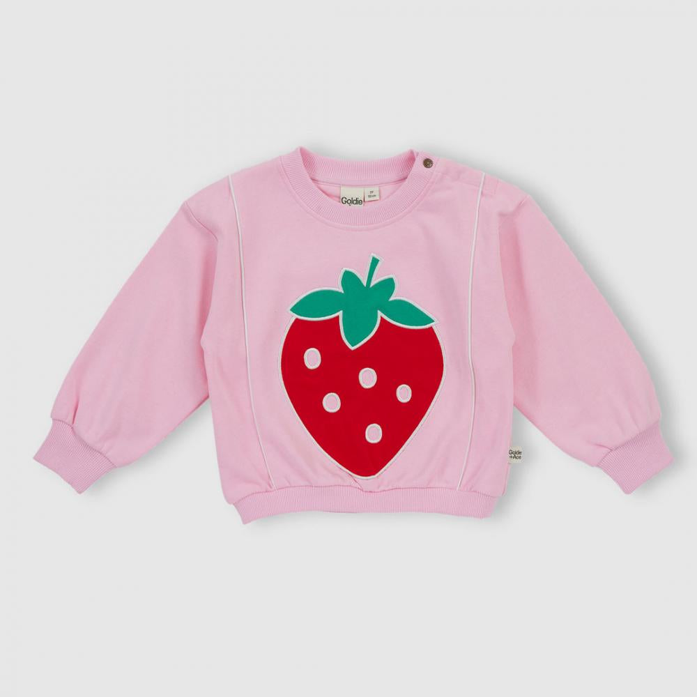 Goldie + Ace Jumbo Strawberry Piped Sweater