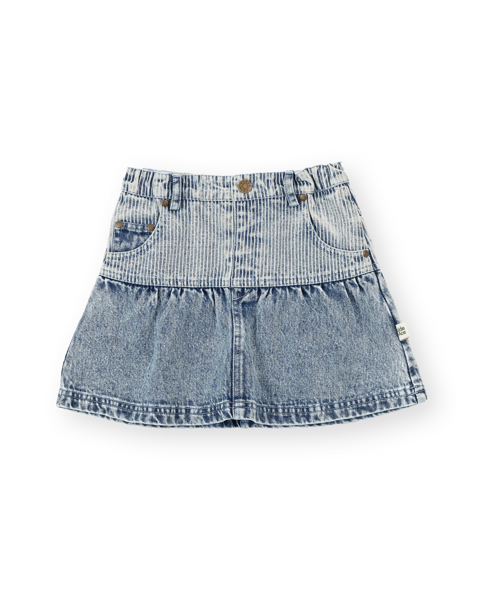 Goldie + Ace Pinstripe Peplum Denim Skirt