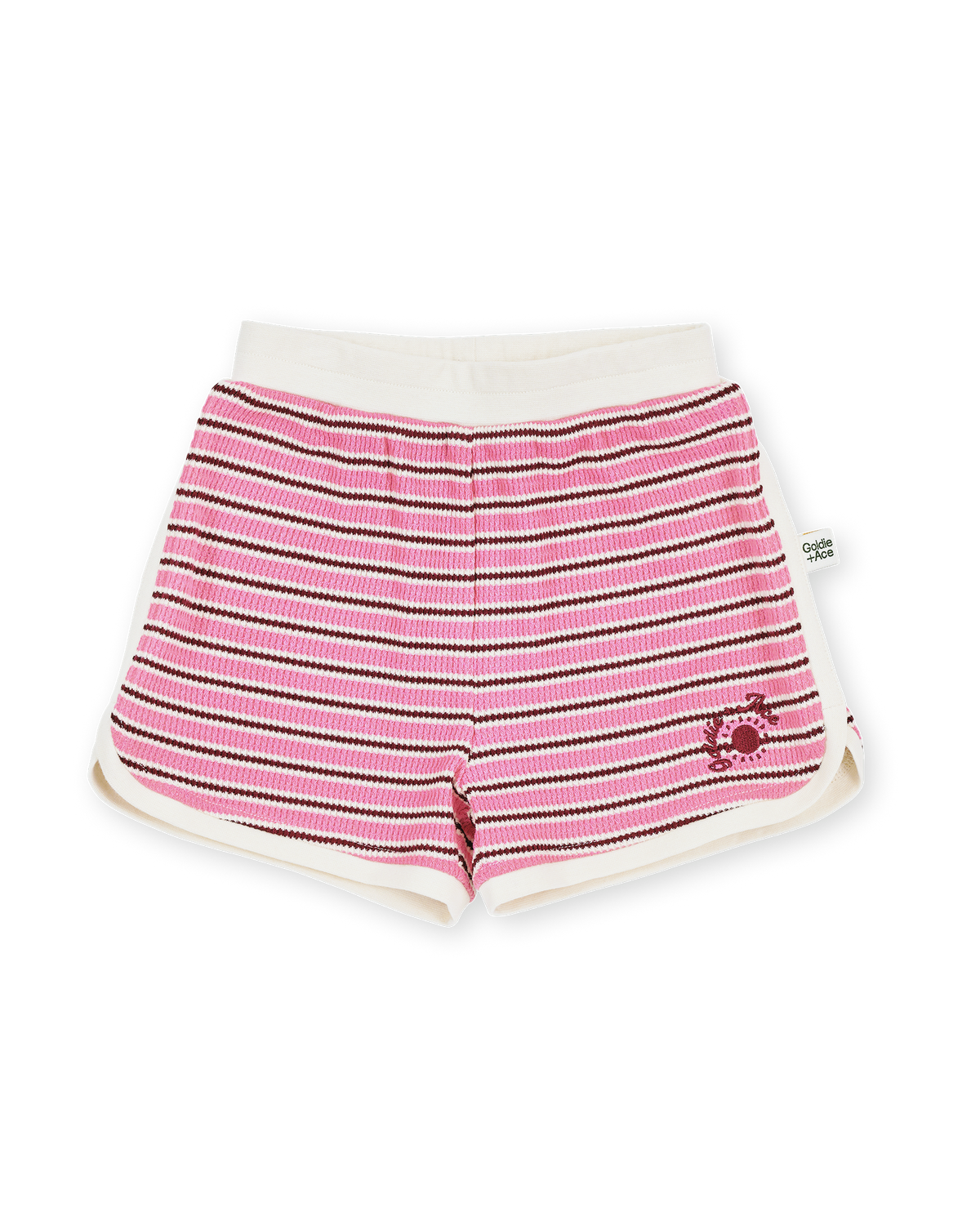 Goldie + Ace Waffle Short - Pink Stripe