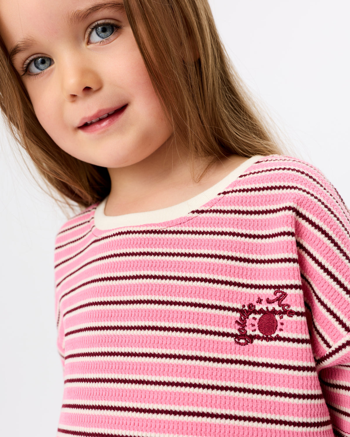 Goldie + Ace Waffle Stripe T-Shirt - Pink