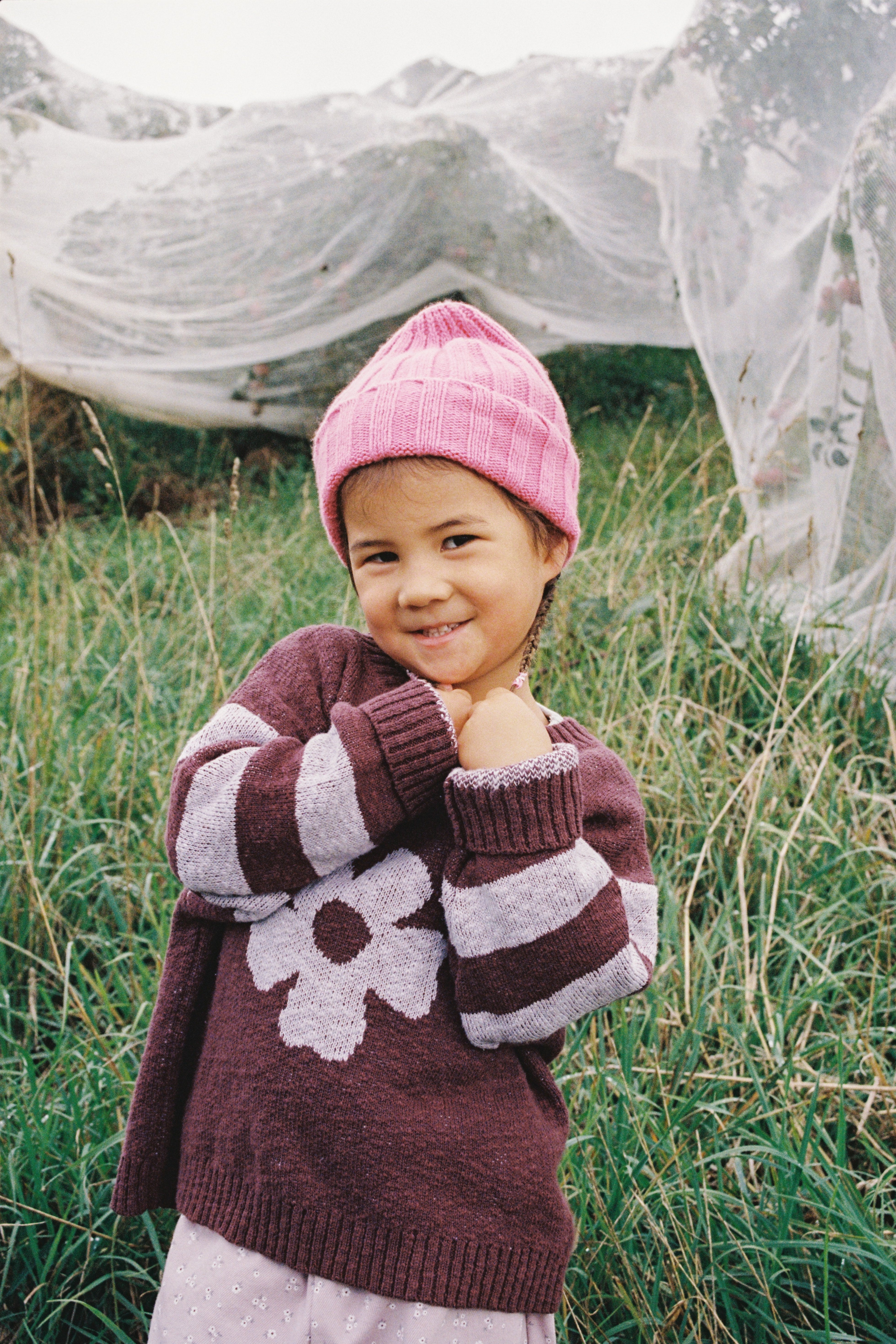 Grown Bloom Knit Pullover - Plum