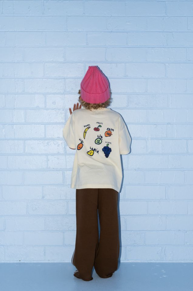 Grown Organic Fruit Salad Tee - Milk