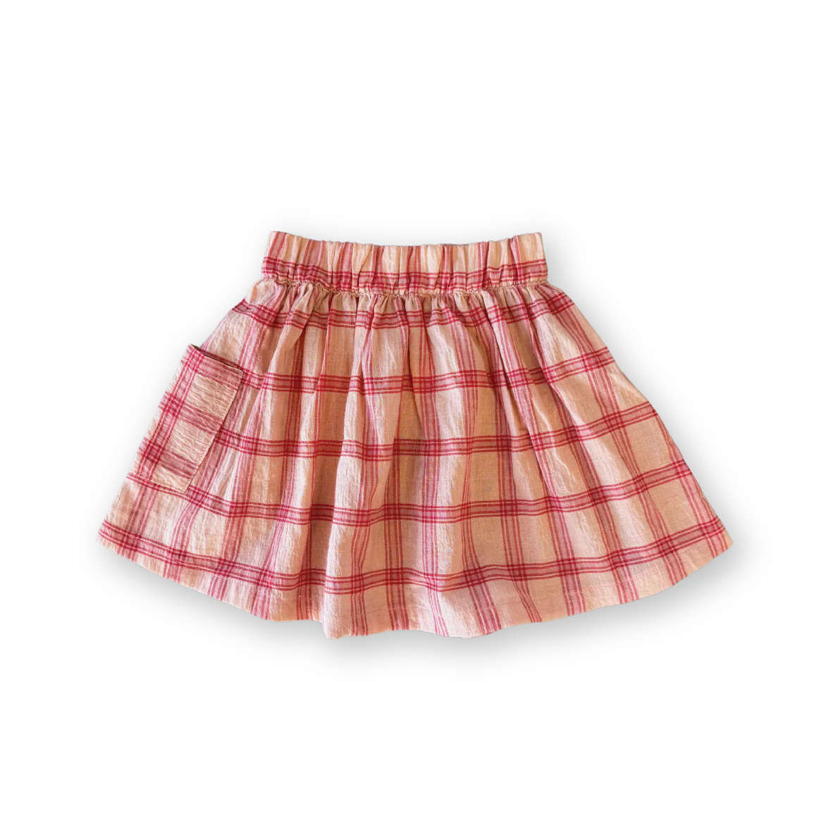Grown Tomato Cotton Check Skirt