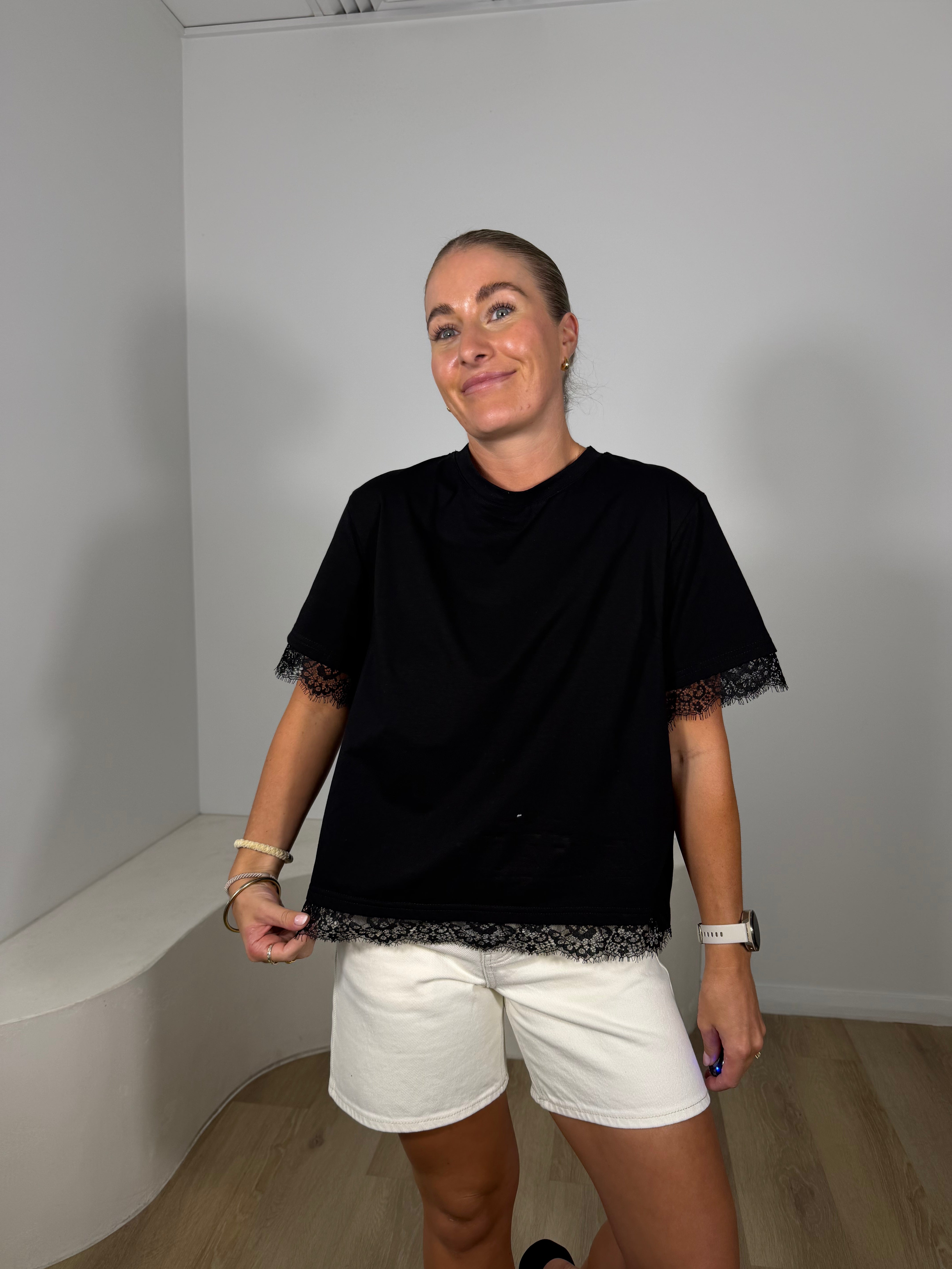 By Frankie Lace Tee - Black