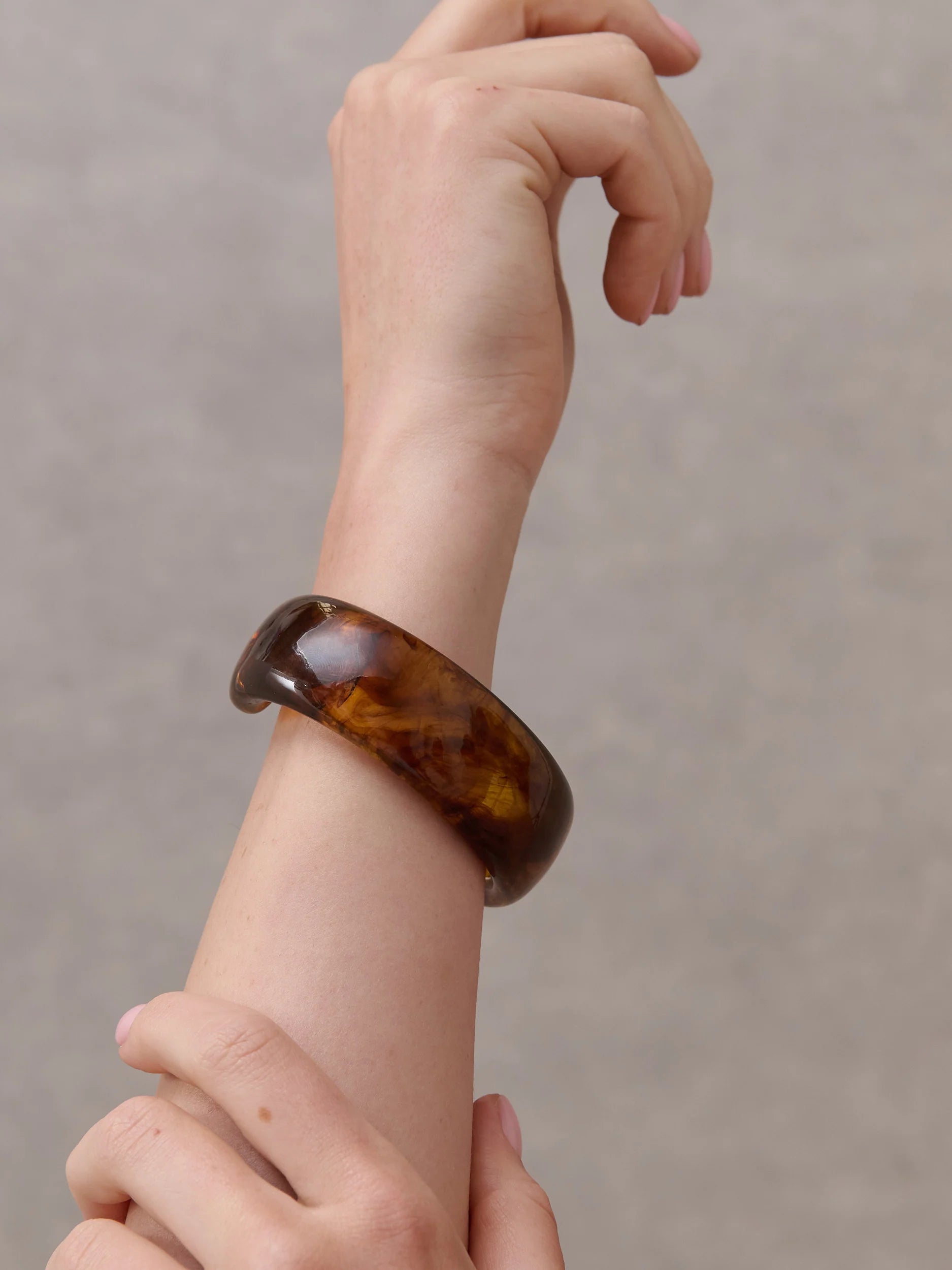 Angels Whisper Joey Open Cuff Bangle - Brown