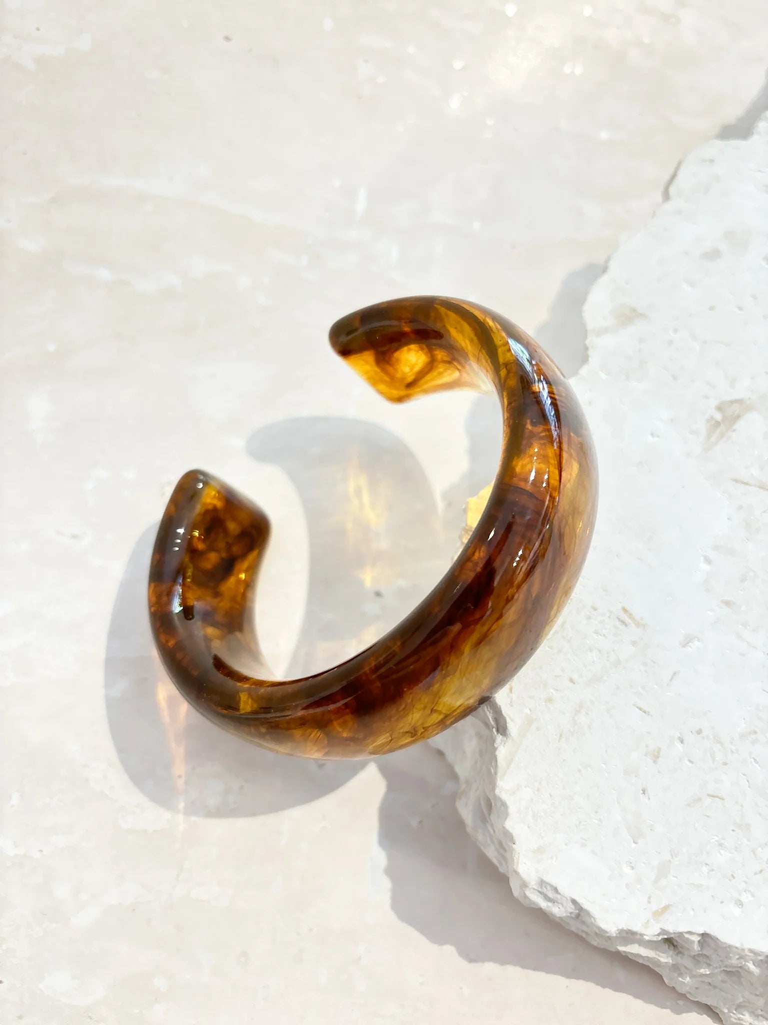 Angels Whisper Joey Open Cuff Bangle - Brown