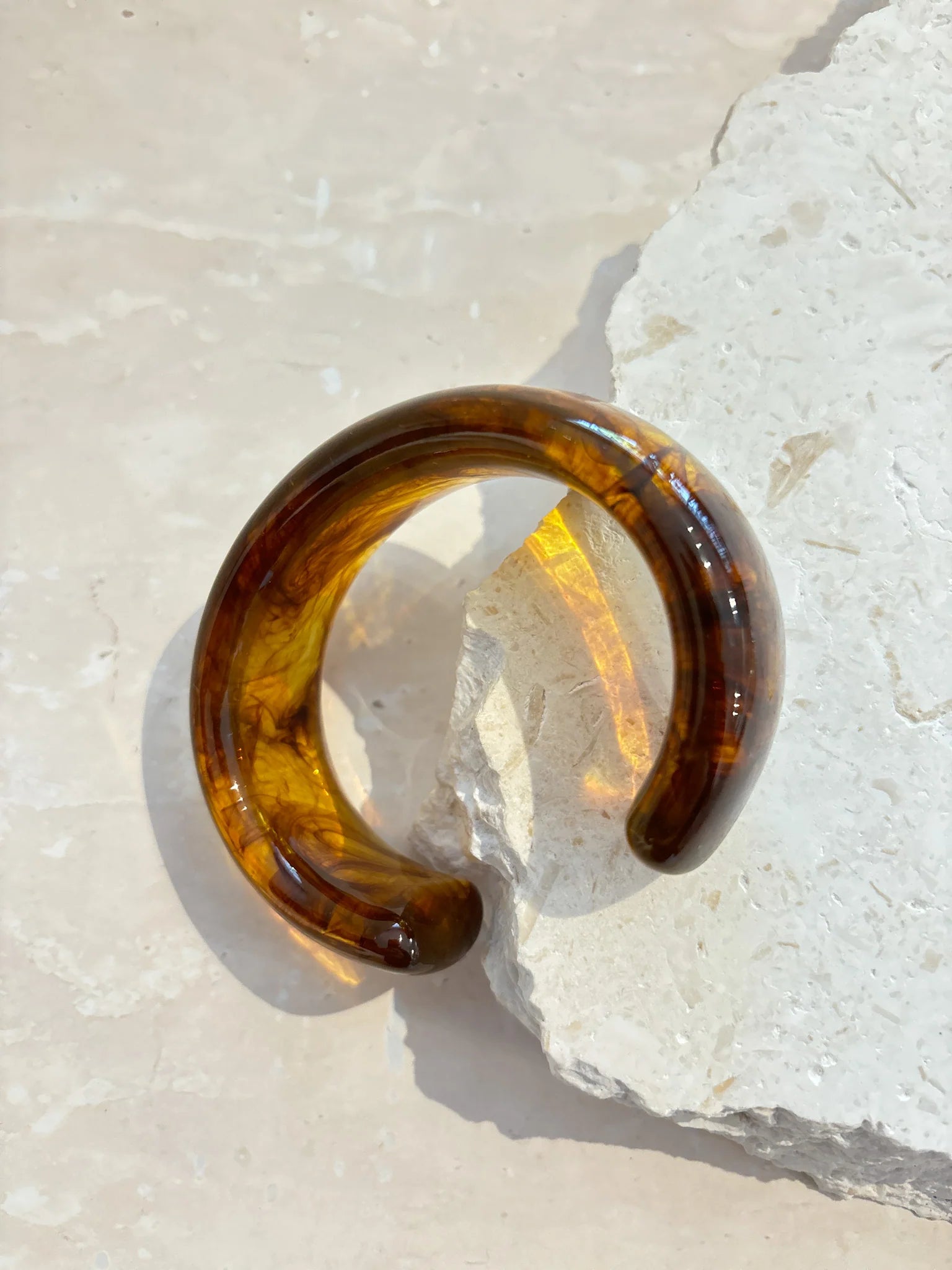 Angels Whisper Joey Open Cuff Bangle - Brown