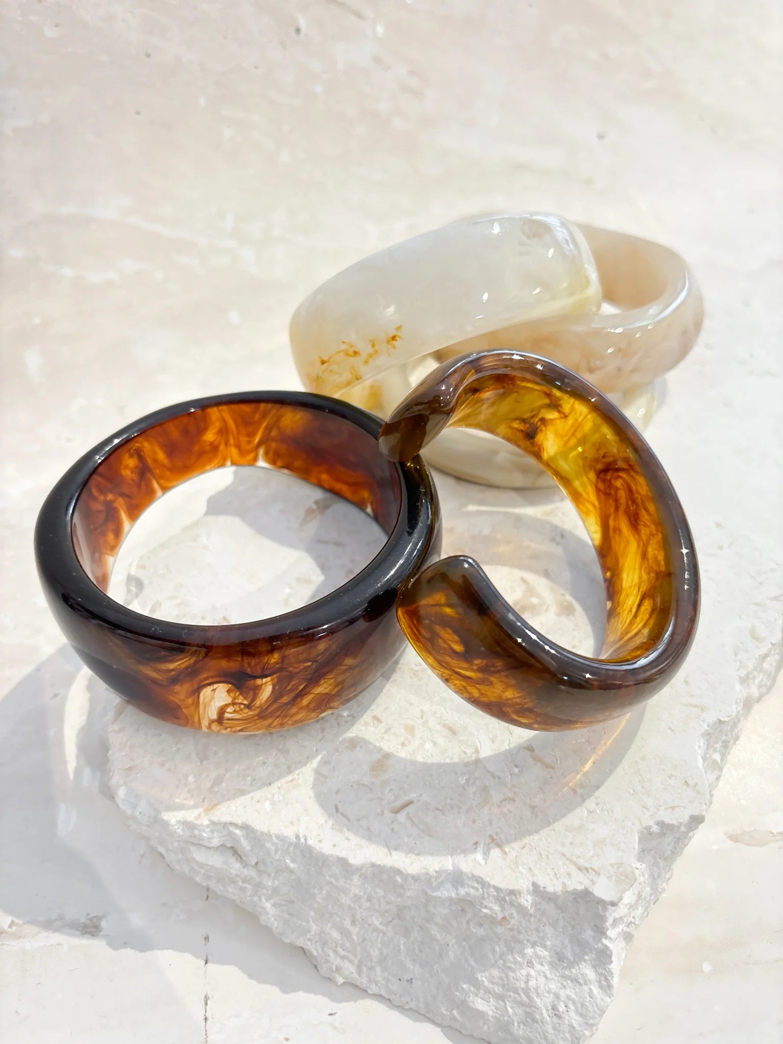 Angels Whisper Joey Open Cuff Bangle - Brown