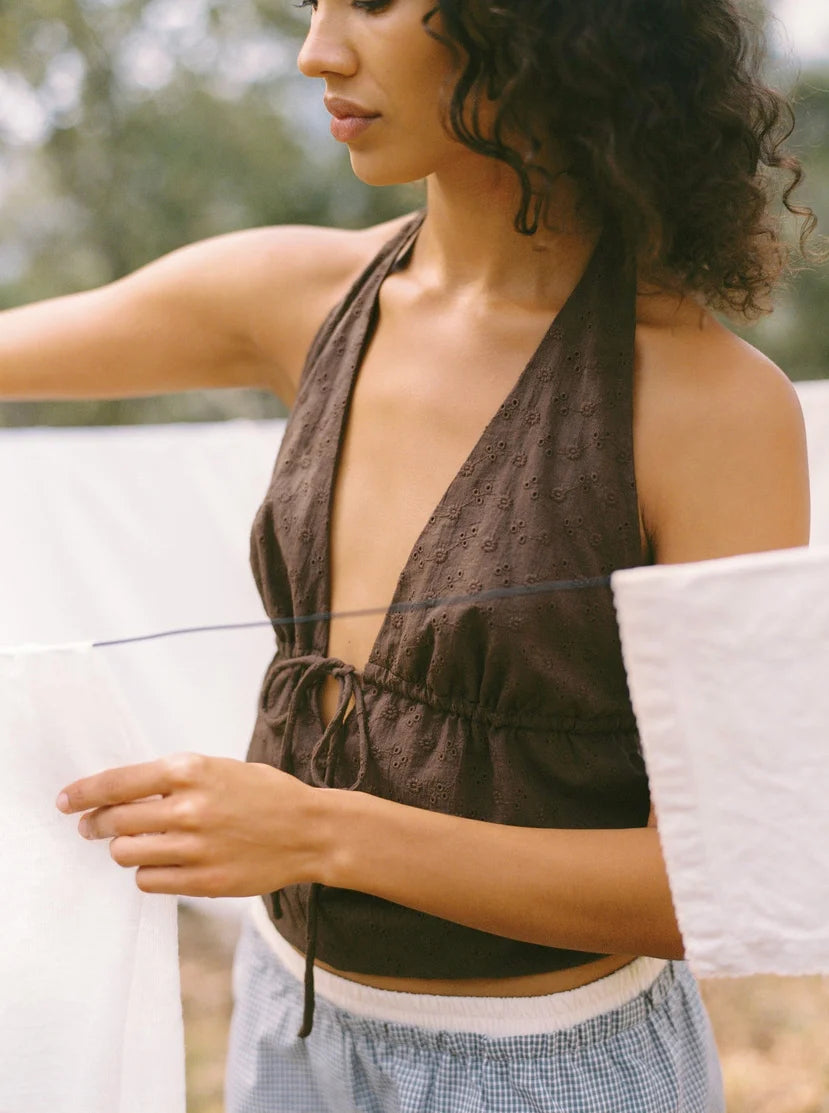Juni Aimee Halter Top - Espresso COMING SOON