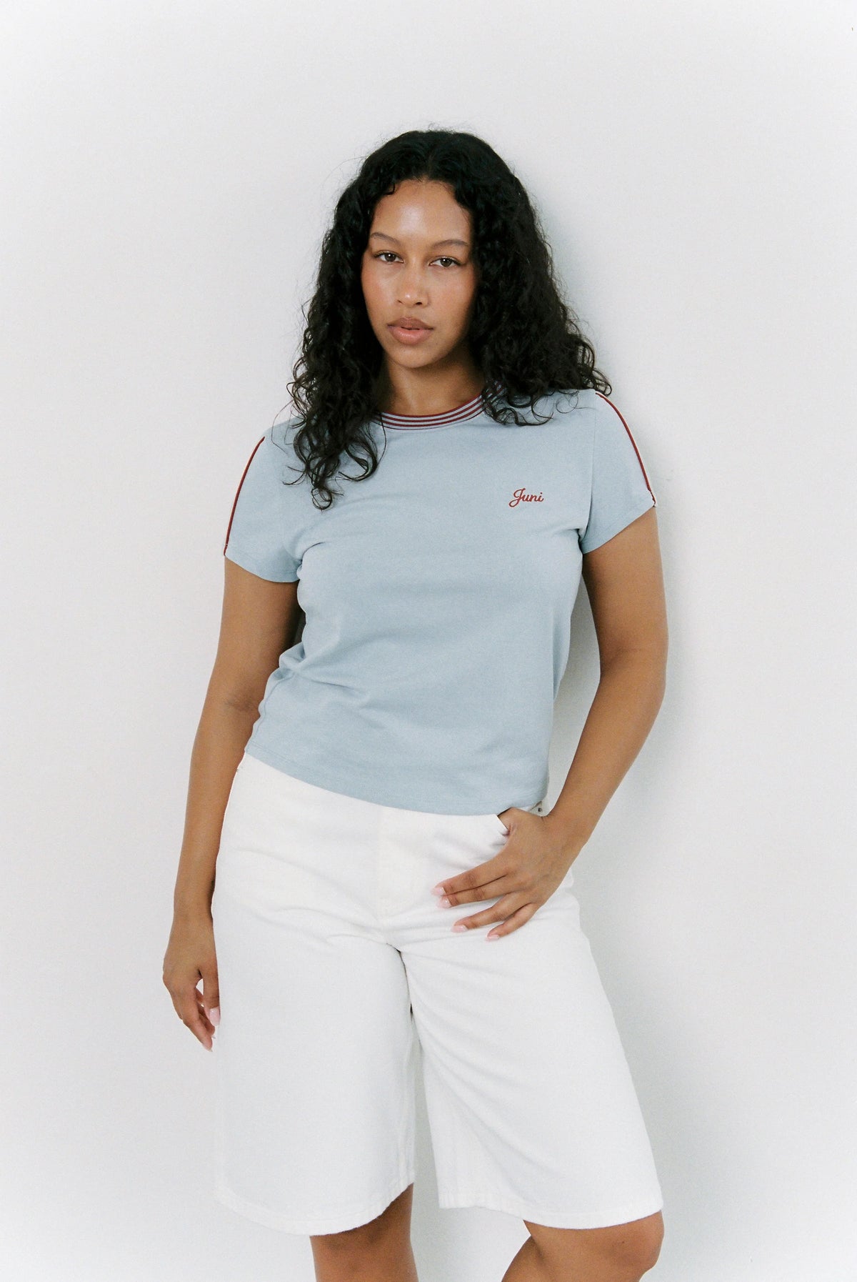 Juni Baby Logo Tee - Stone Blue COMING SOON