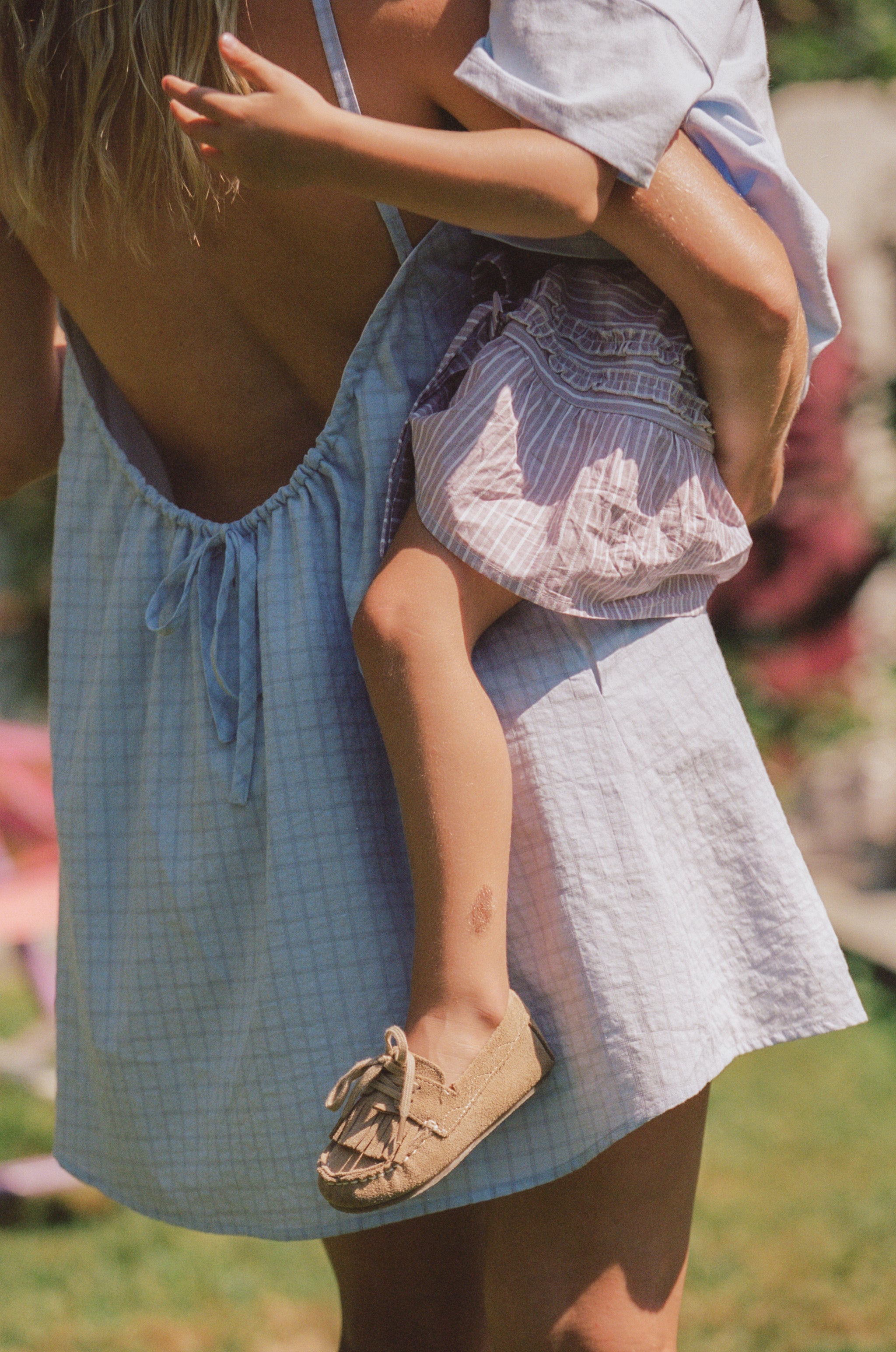 Juni Corinne Mini Dress - Sky Check (Coming Soon)