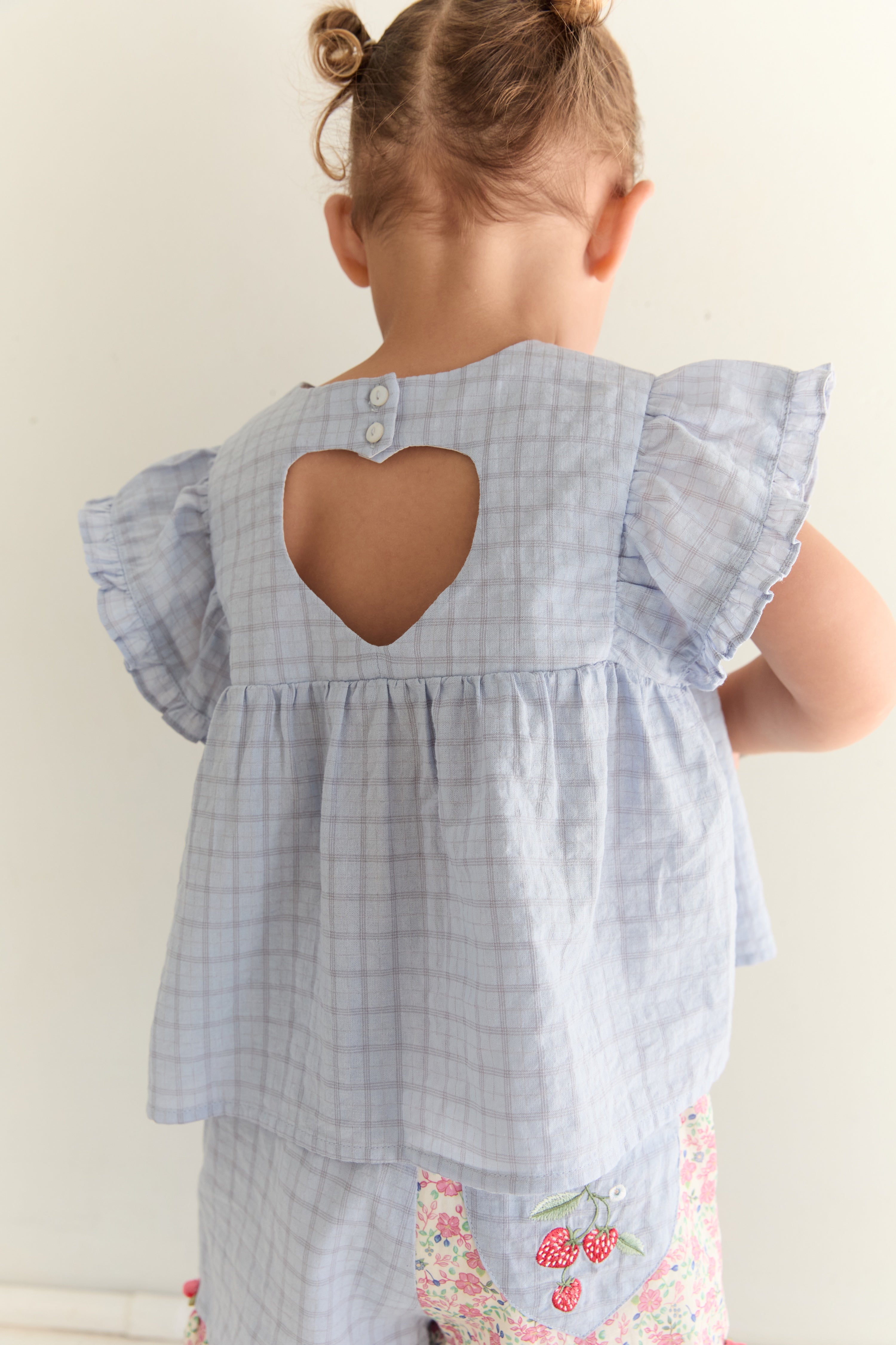 Juni JNR Daisy Blouse - Sky Gingham (Coming Soon)