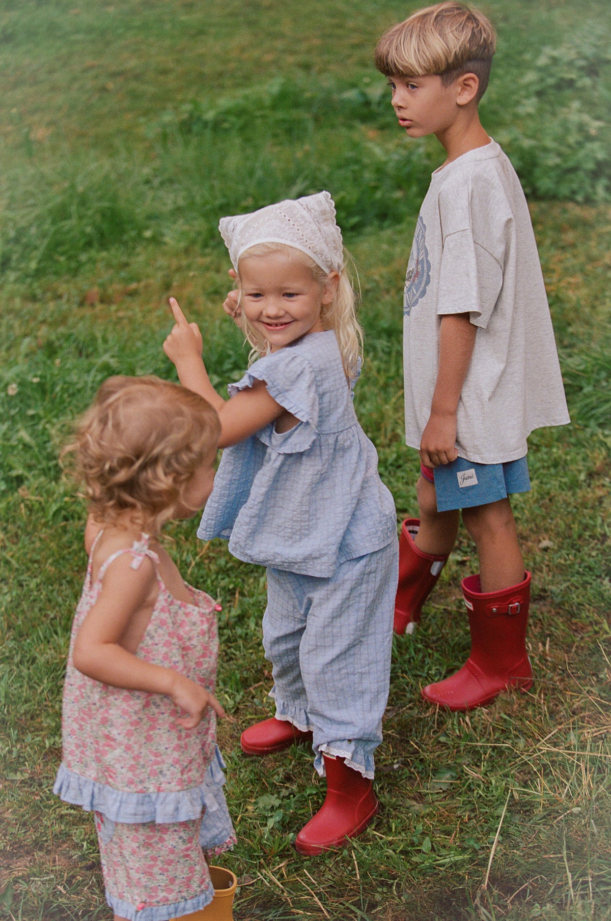 Juni JNR Dora Pant - Sky Gingham (Coming Soon)