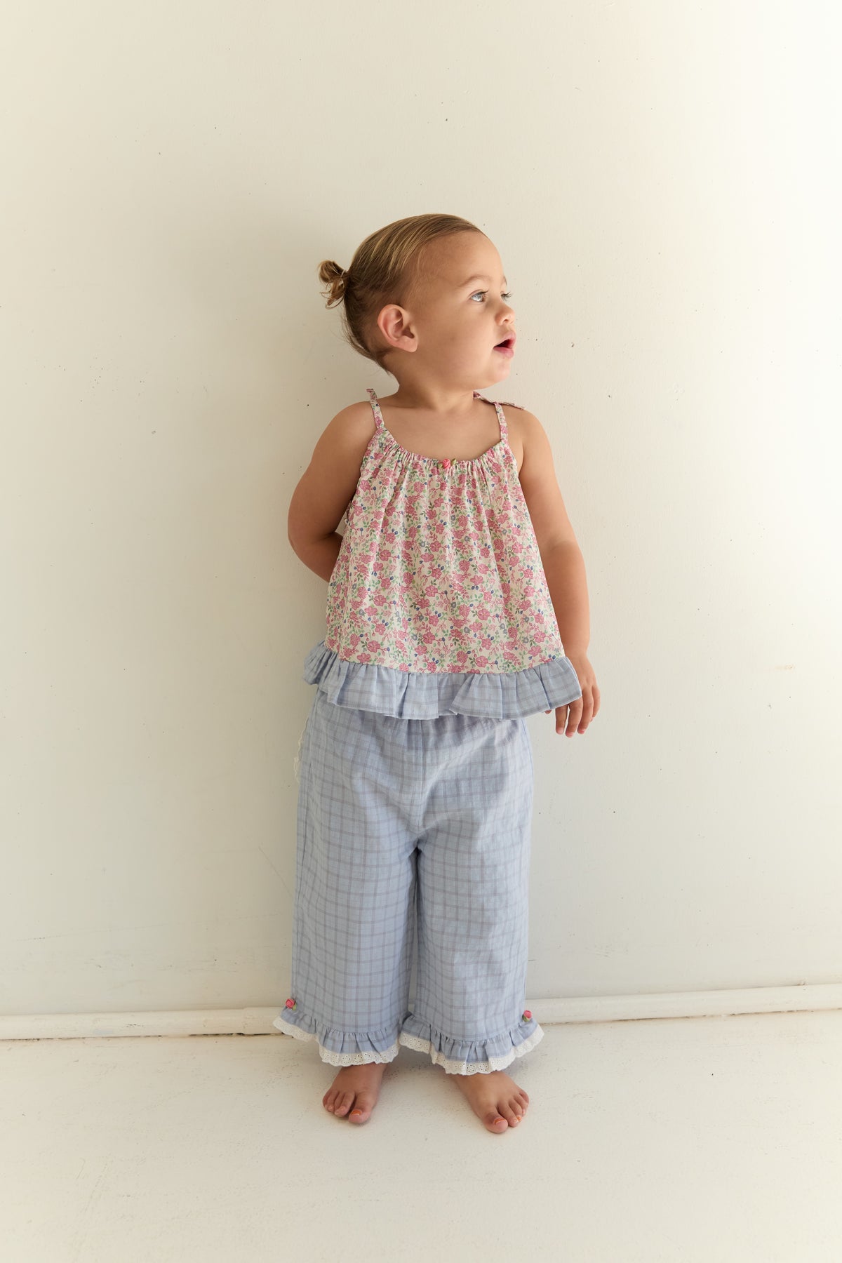 Juni JNR Dora Pant - Sky Gingham (Coming Soon)