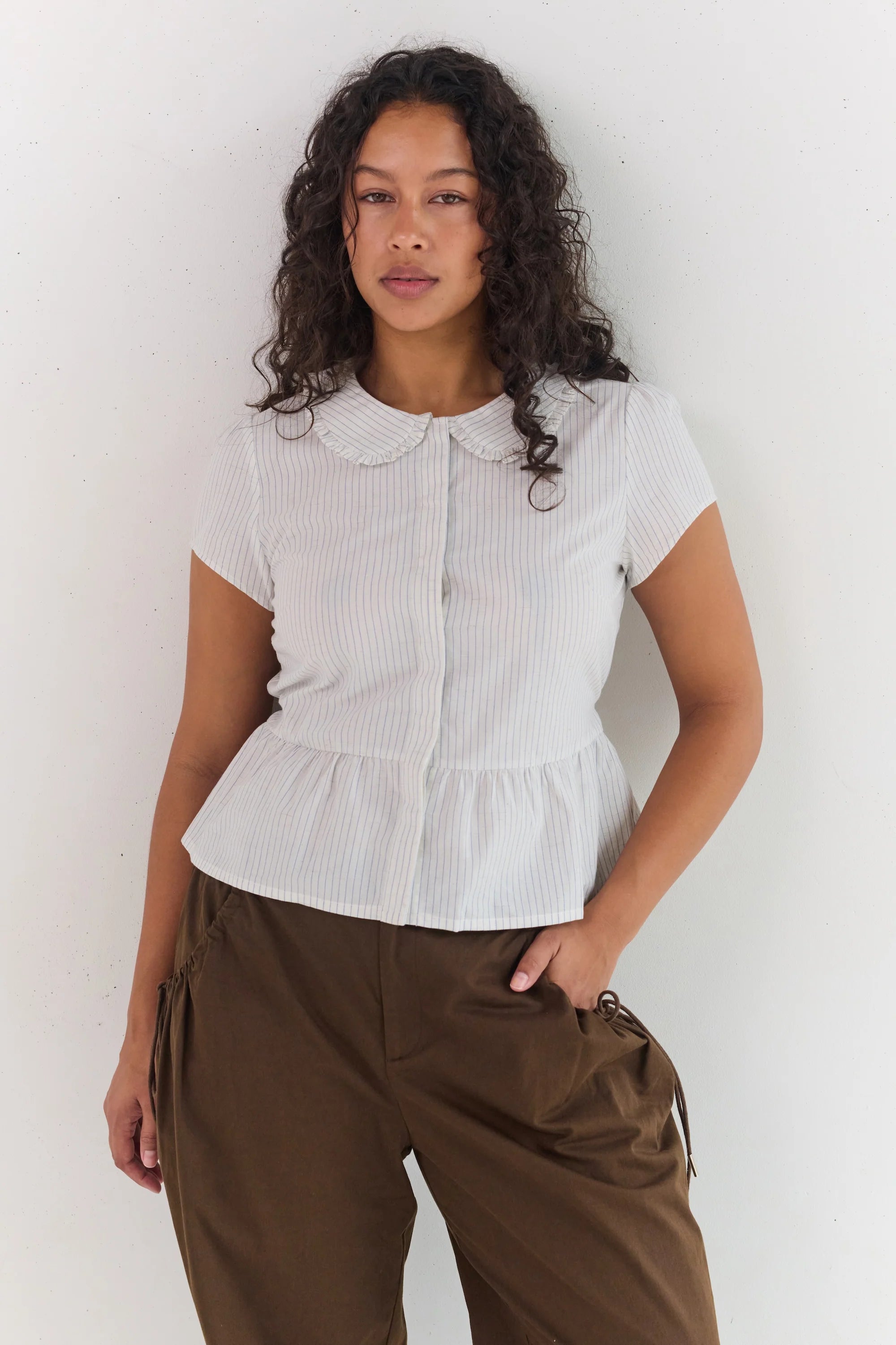 JUNI Emilie Blouse - Pinstripe