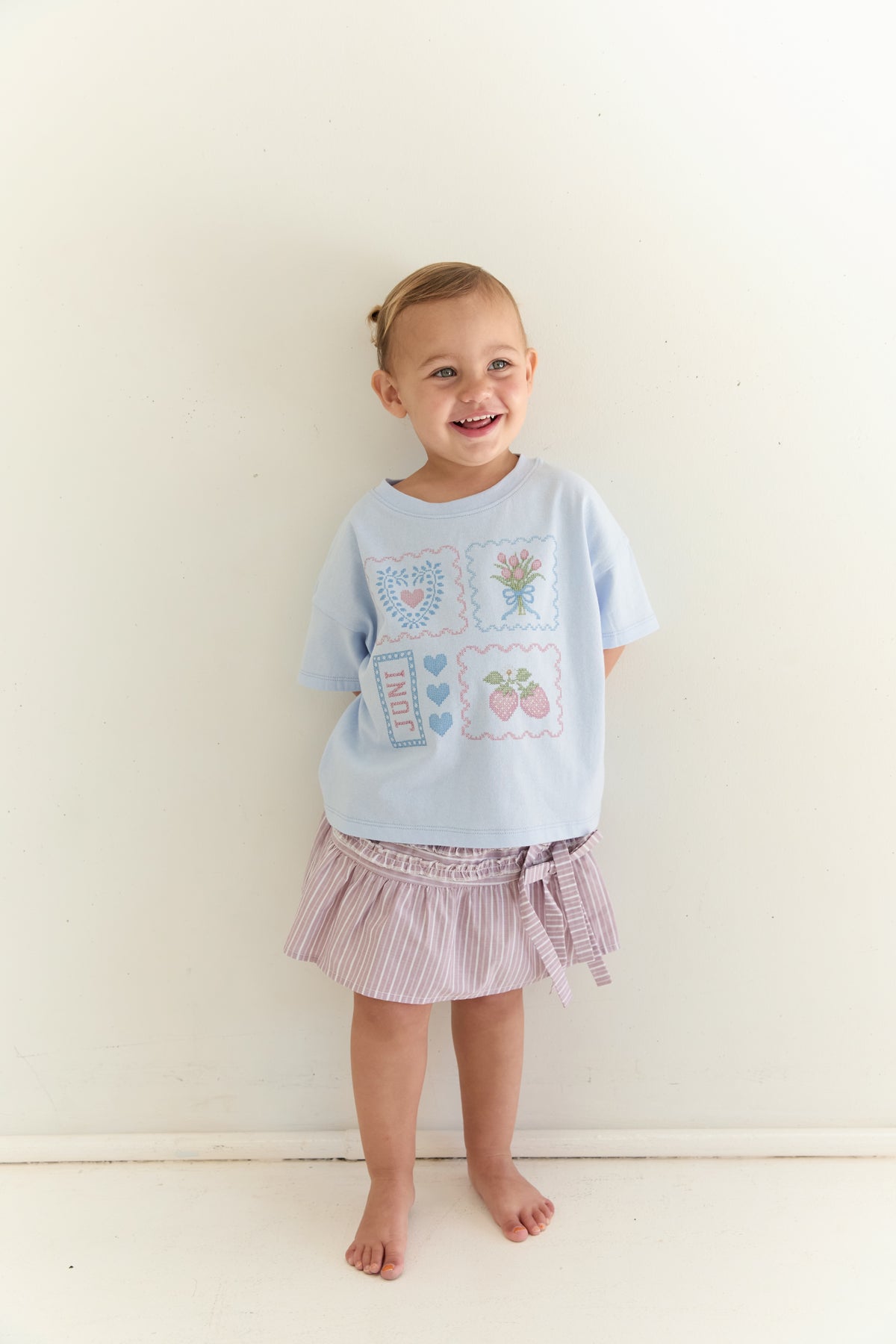 Juni JNR Annika Skirt - Rosa Stripe (Coming Soon)